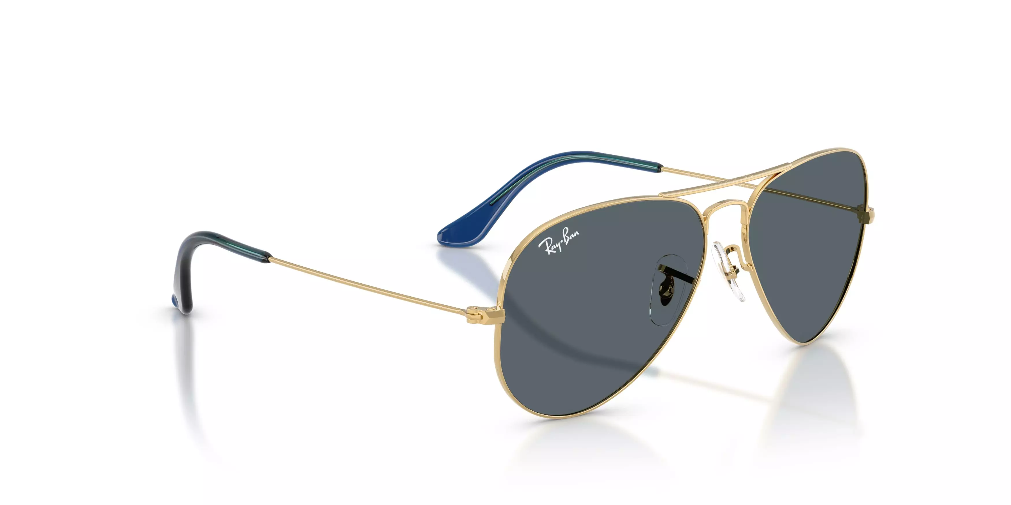 Ray-Ban Style Aviator Large Dark Blue Sunglasses – Arista Gold - GOLD