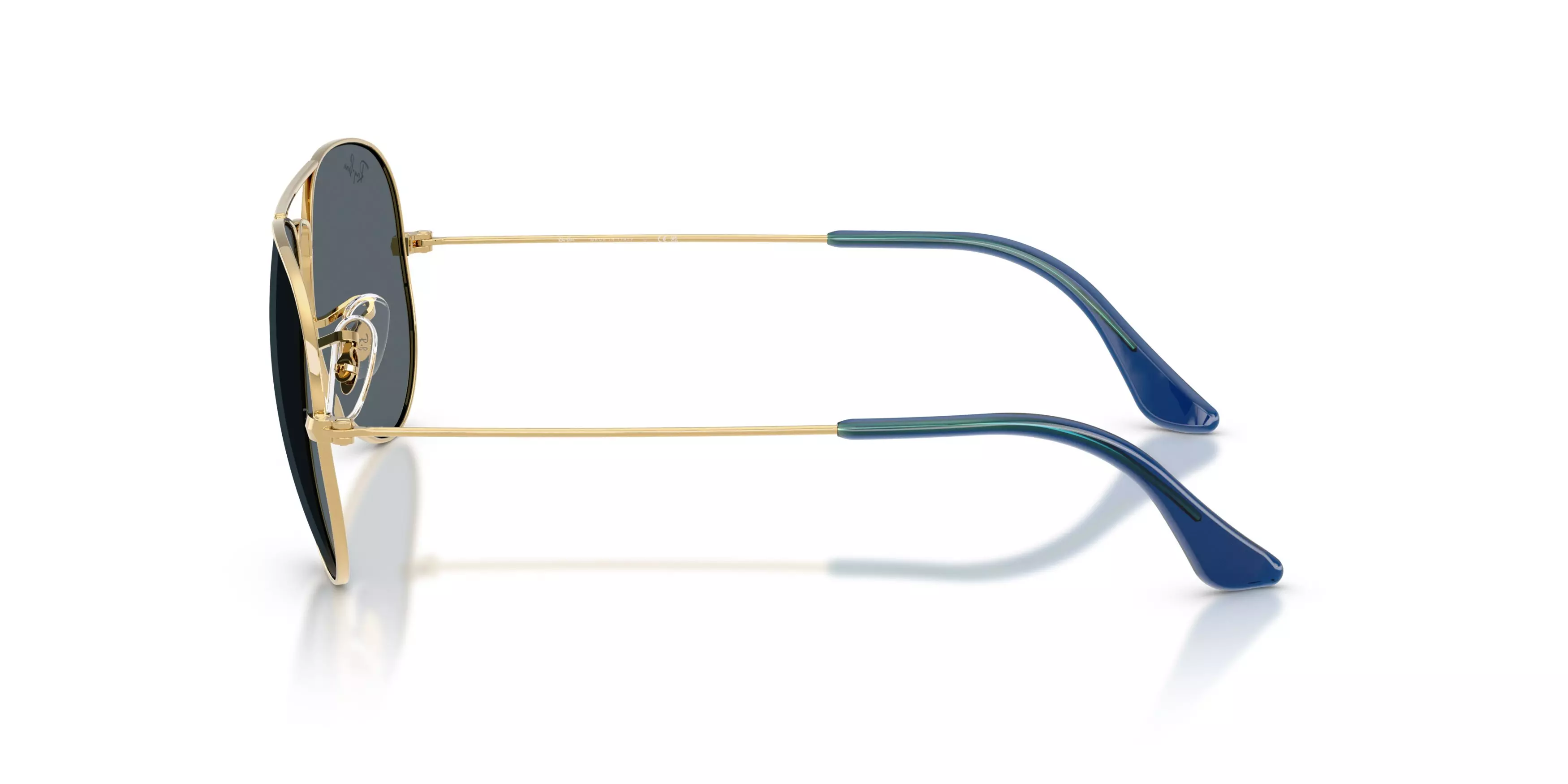 Ray-Ban Style Aviator Large Dark Blue Sunglasses – Arista Gold - GOLD