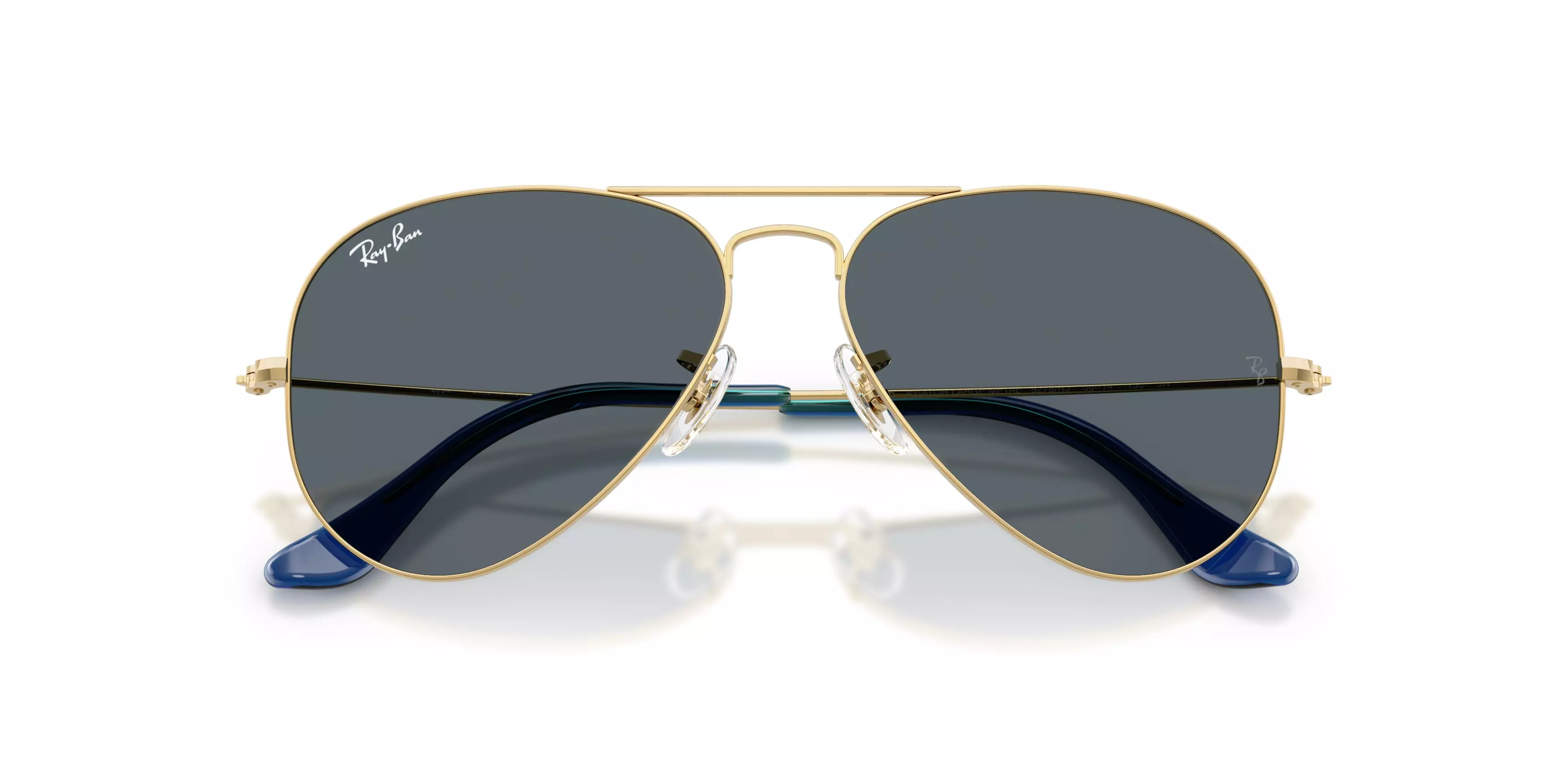 Ray-Ban Style Aviator Large Dark Blue Sunglasses – Arista Gold - GOLD