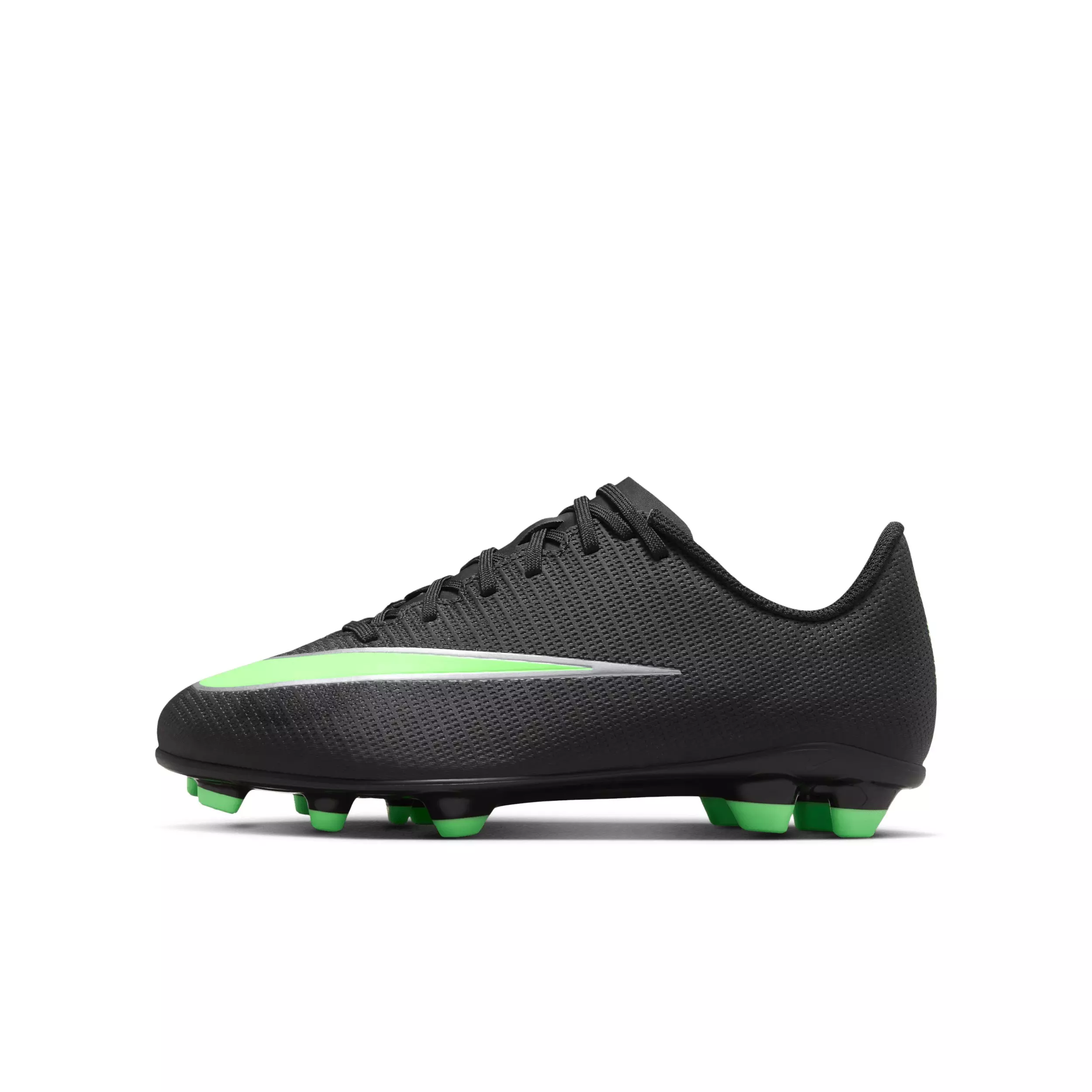 Nike Mercurial Vapor 17 Club MG "Black/Black/Illusion Green" Grade School Kids' Soccer Cleat - BLACK/BLACK/GREEN