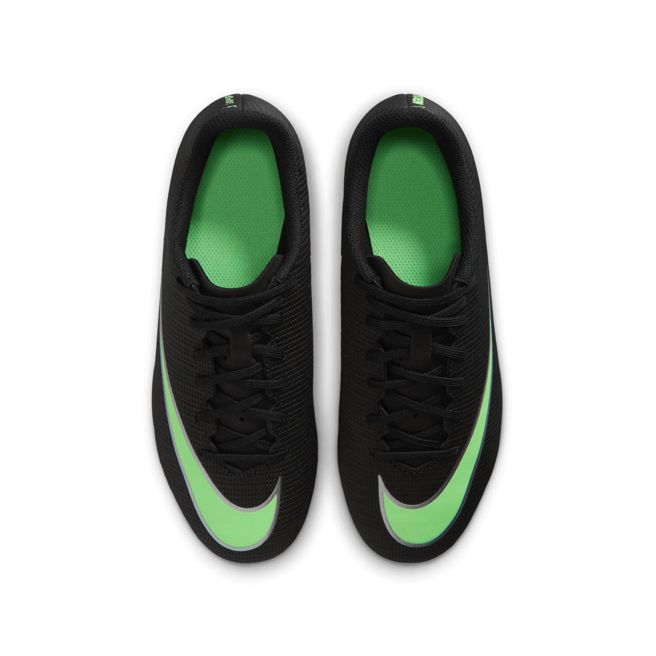 Nike Mercurial Vapor 17 Club MG "Black/Black/Illusion Green" Grade School Kids' Soccer Cleat - BLACK/BLACK/GREEN Thumbnail View 4