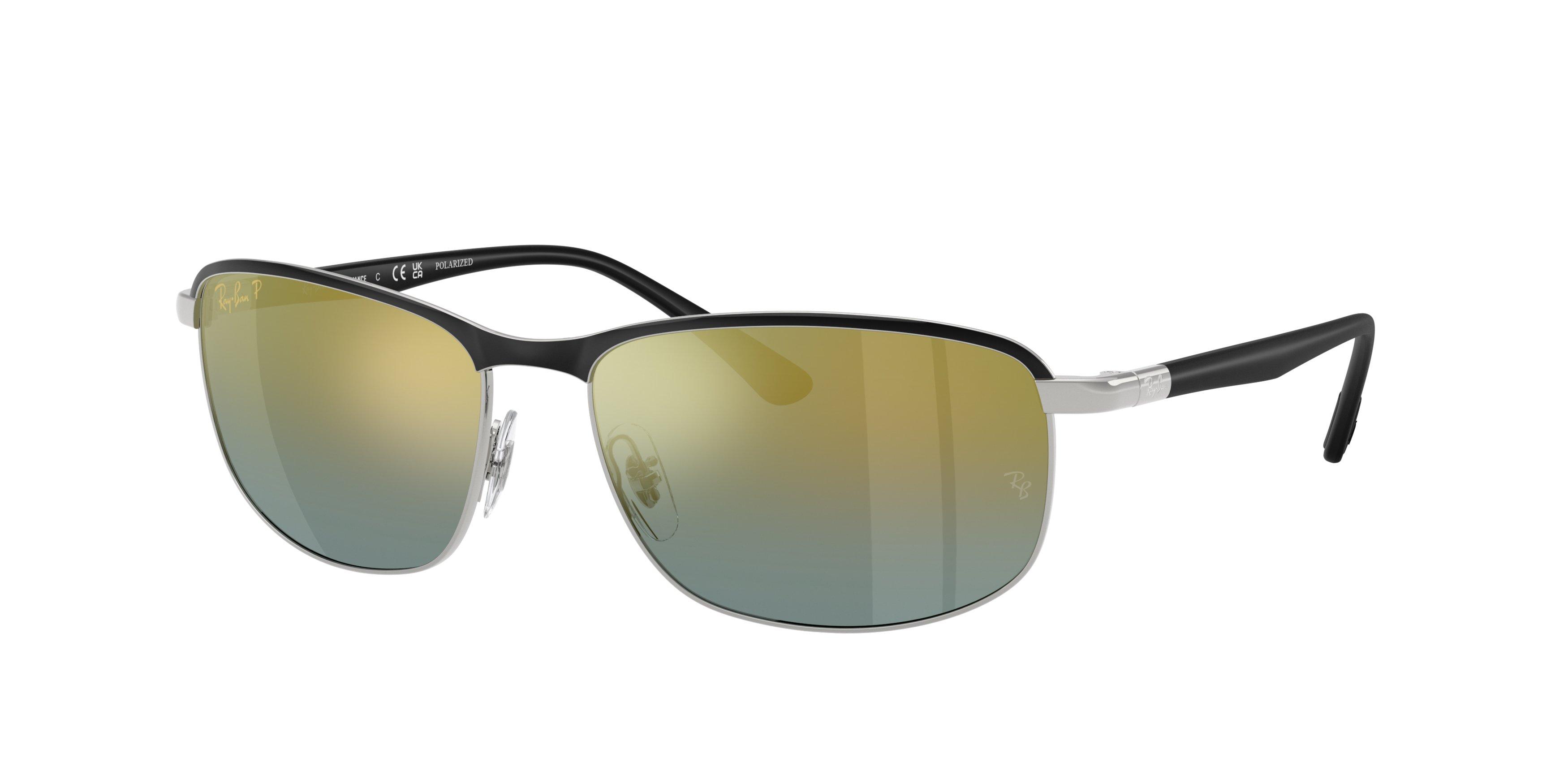 Ray-Ban RB3671CH Chromance Silver Gold Mirror Polarized Sunglasses &ndash; Black - BLACK/SILVER Thumbnail View 1