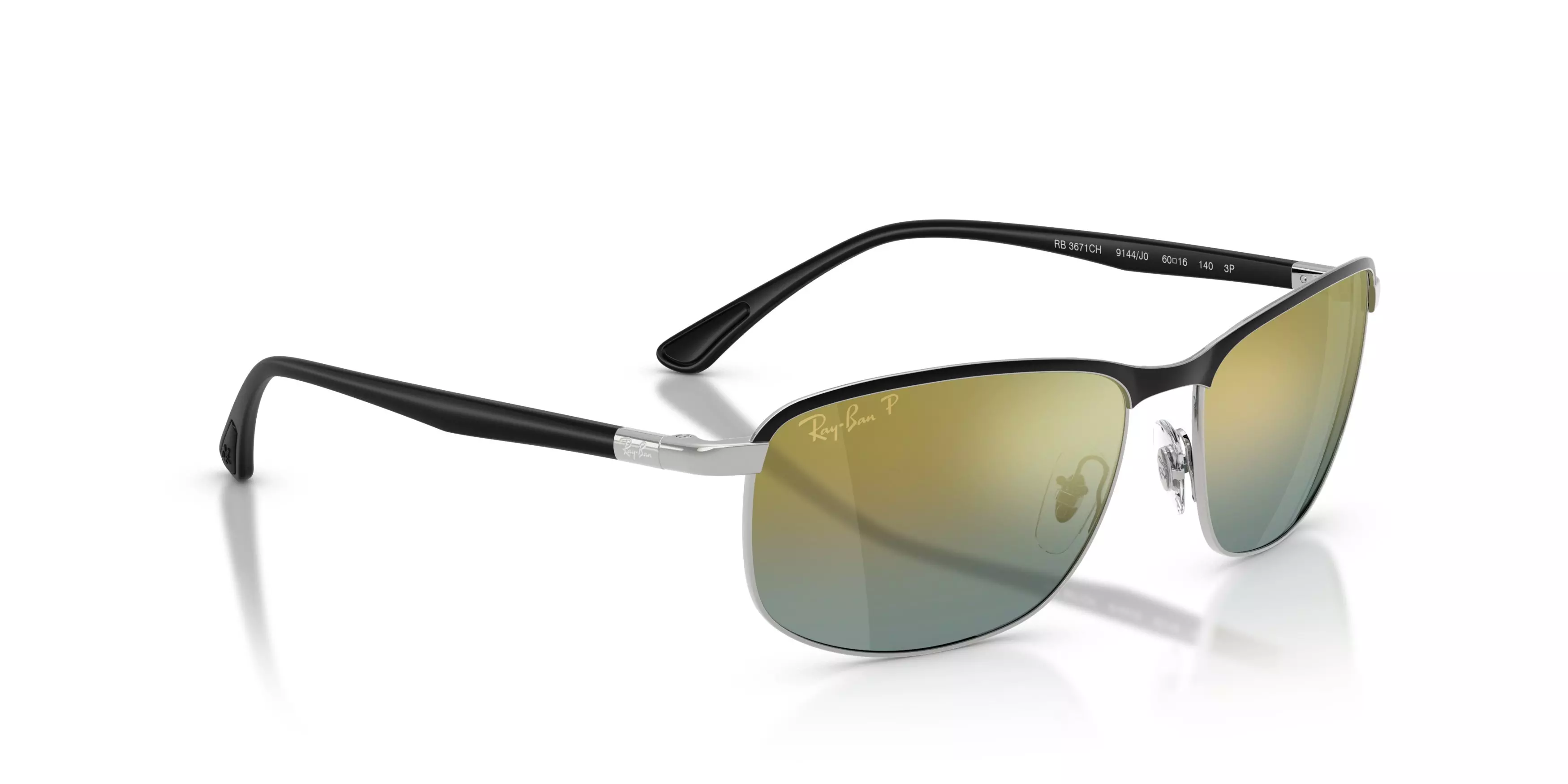 Ray-Ban RB3671CH Chromance Silver Gold Mirror Polarized Sunglasses – Black - BLACK/SILVER