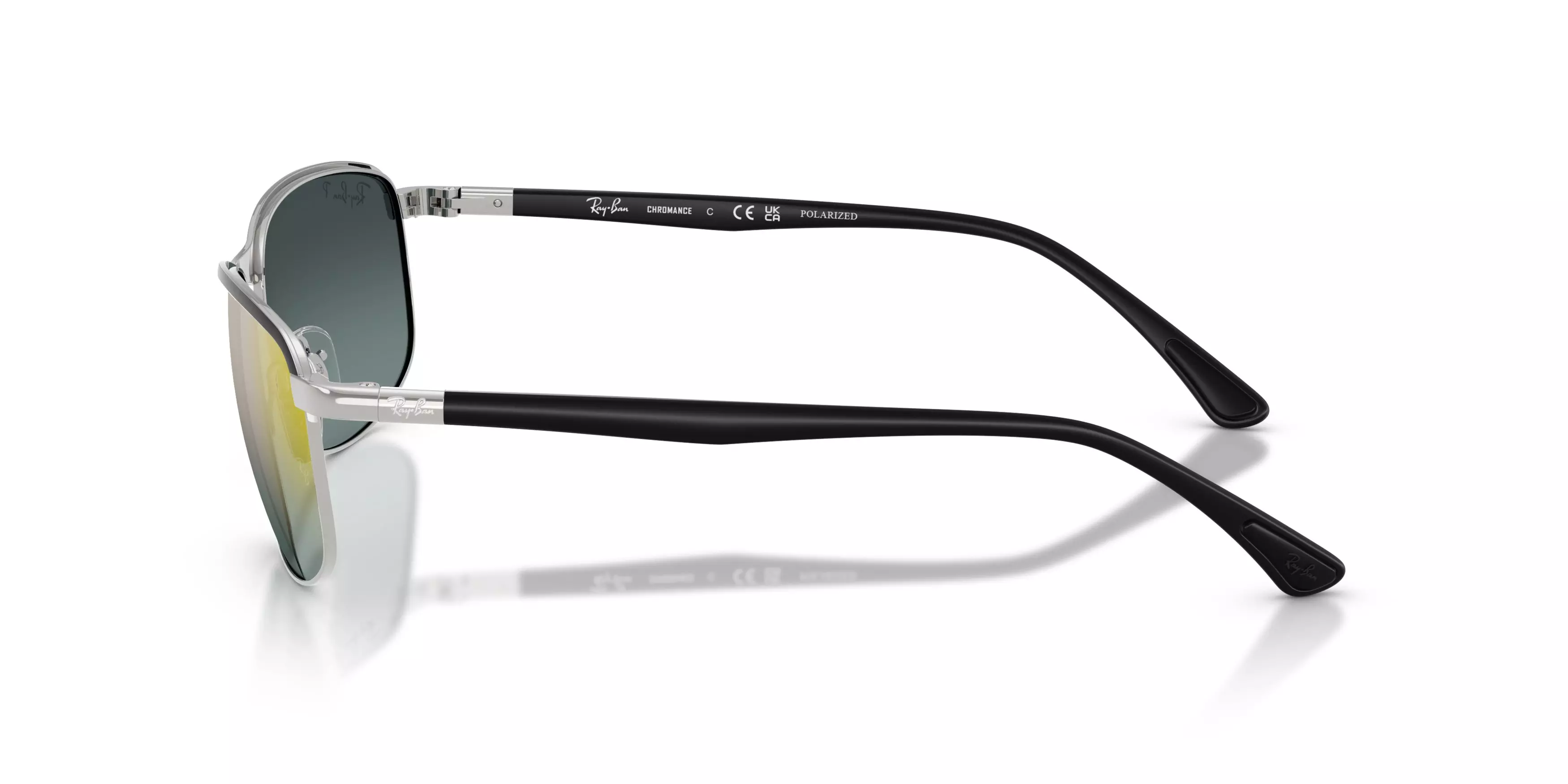 Ray-Ban RB3671CH Chromance Silver Gold Mirror Polarized Sunglasses – Black - BLACK/SILVER