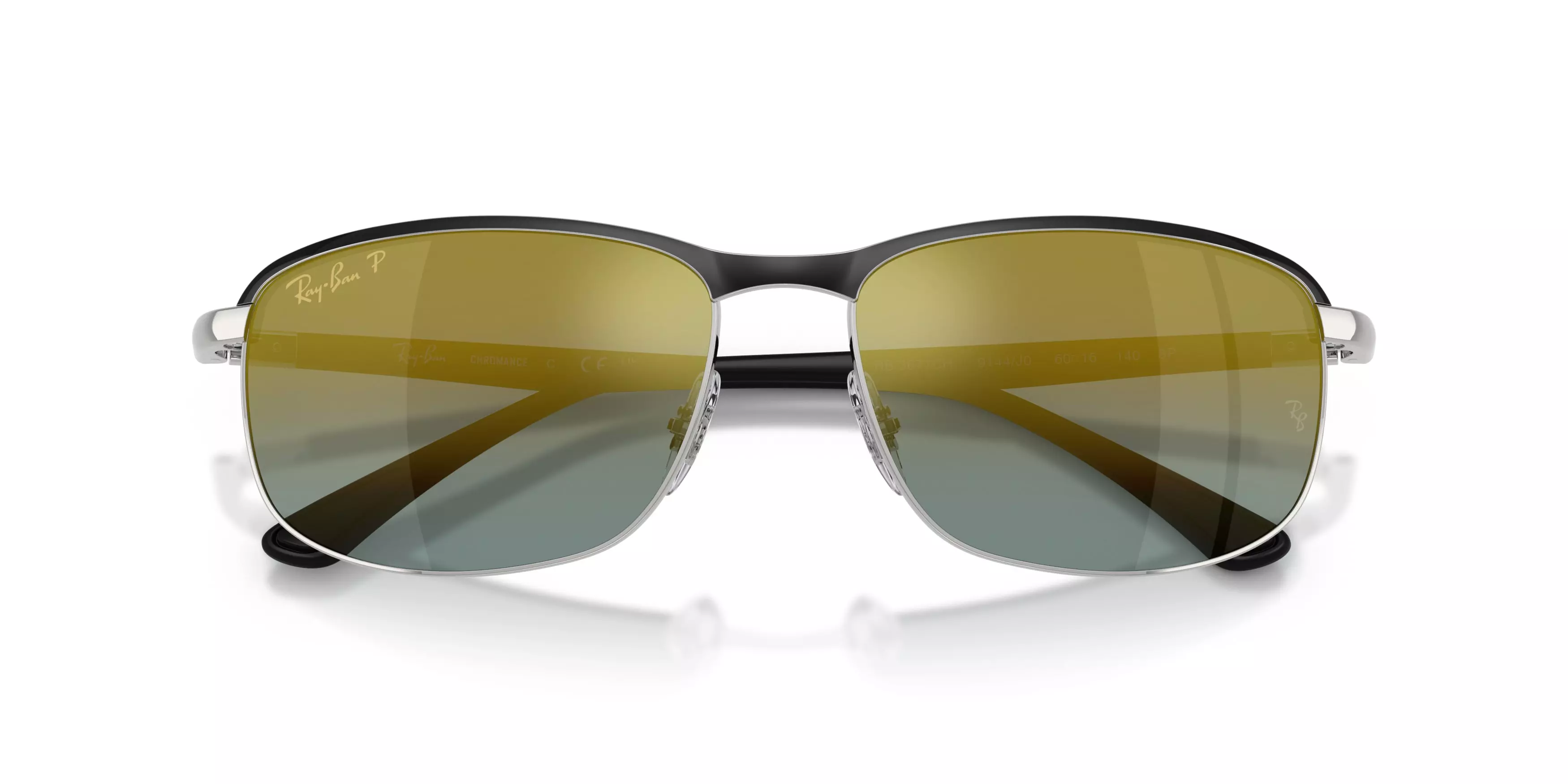 Ray-Ban RB3671CH Chromance Silver Gold Mirror Polarized Sunglasses – Black - BLACK/SILVER