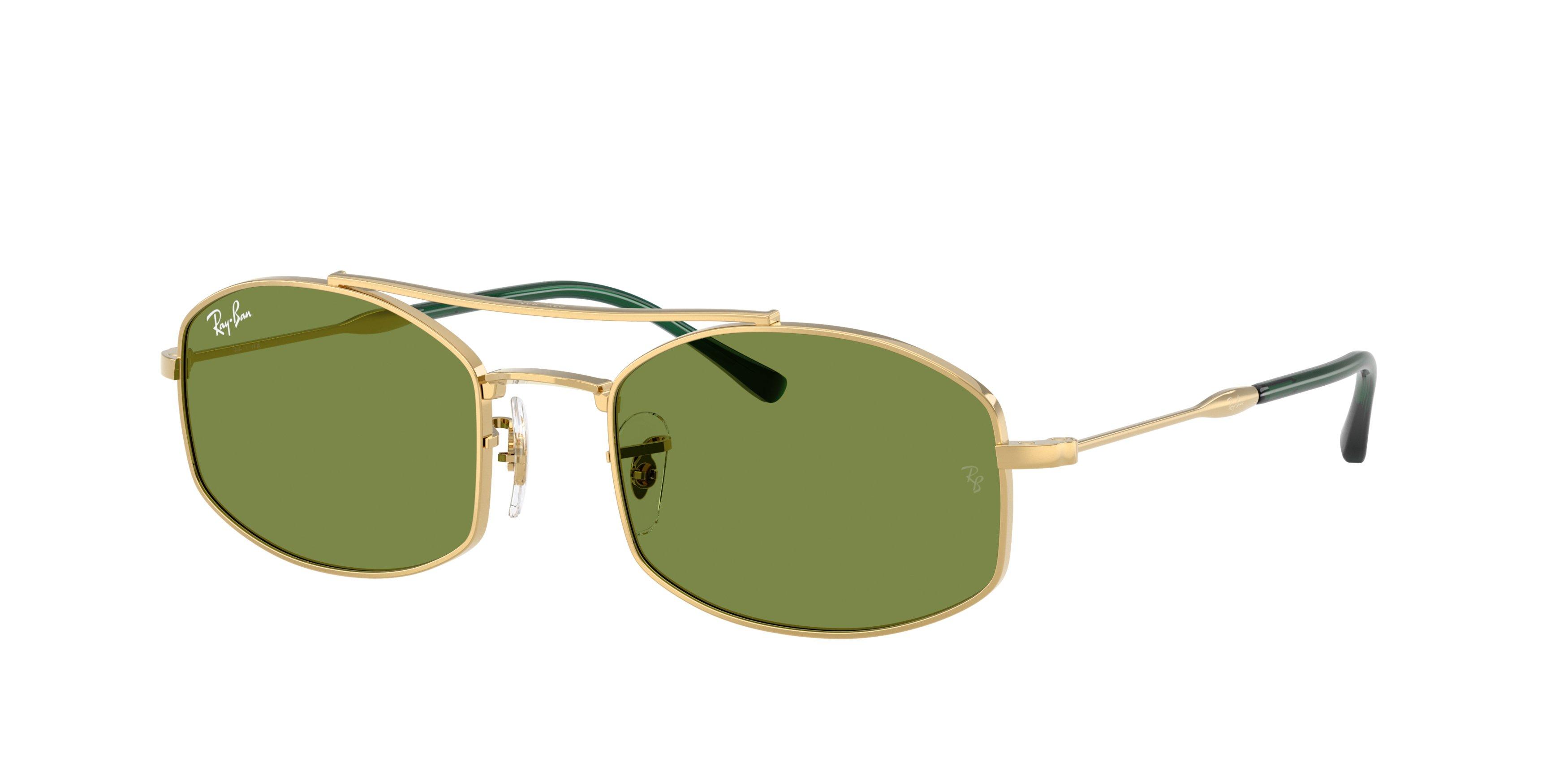 Ray-Ban RB3719 Green Sunglasses &ndash; Polished Arista Gold - GOLD/GREEN Thumbnail View 1