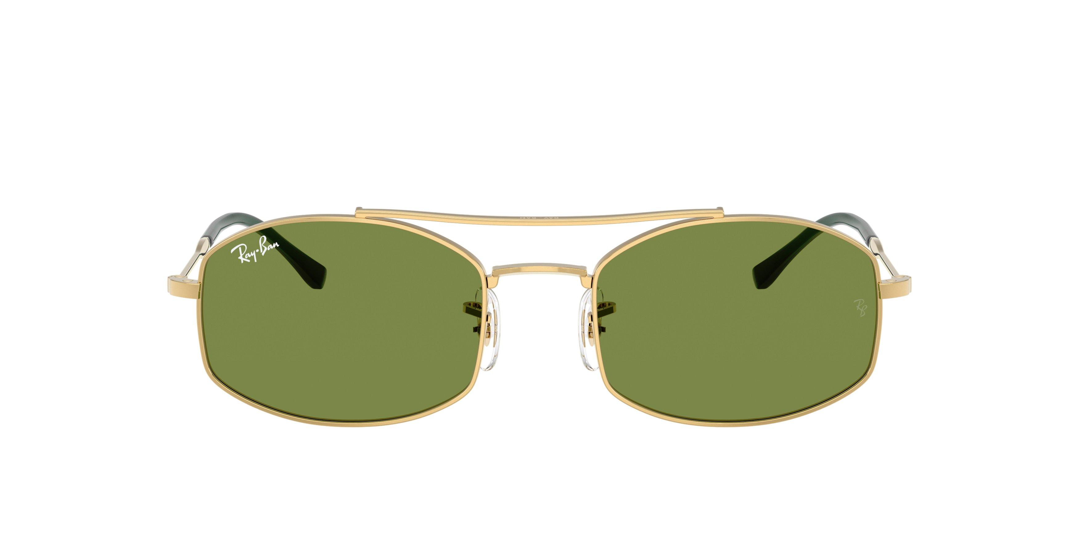 Ray-Ban RB3719 Green Sunglasses &ndash; Polished Arista Gold - GOLD/GREEN Thumbnail View 2