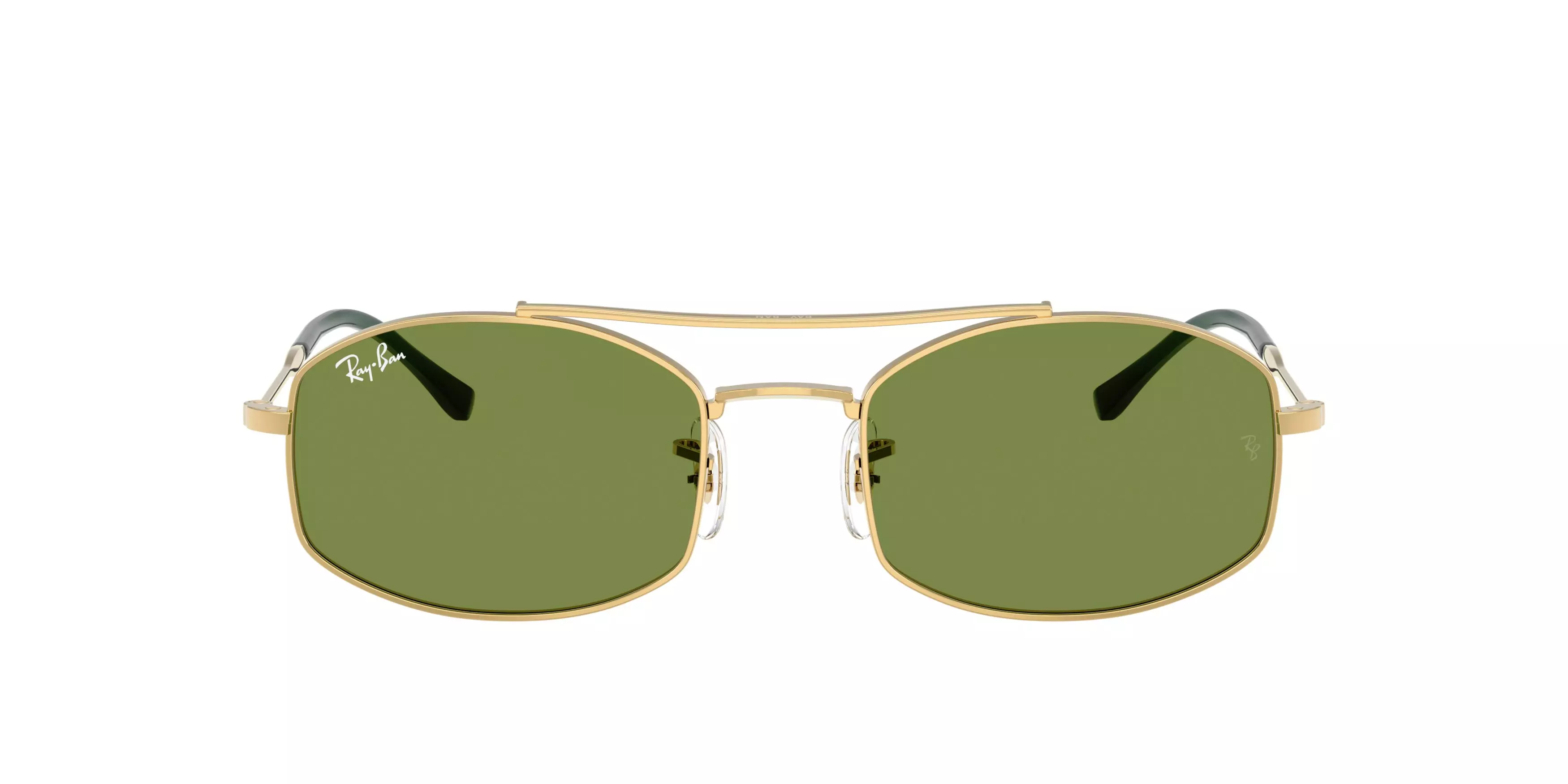 Ray-Ban RB3719 Green Sunglasses – Polished Arista Gold - GOLD/GREEN