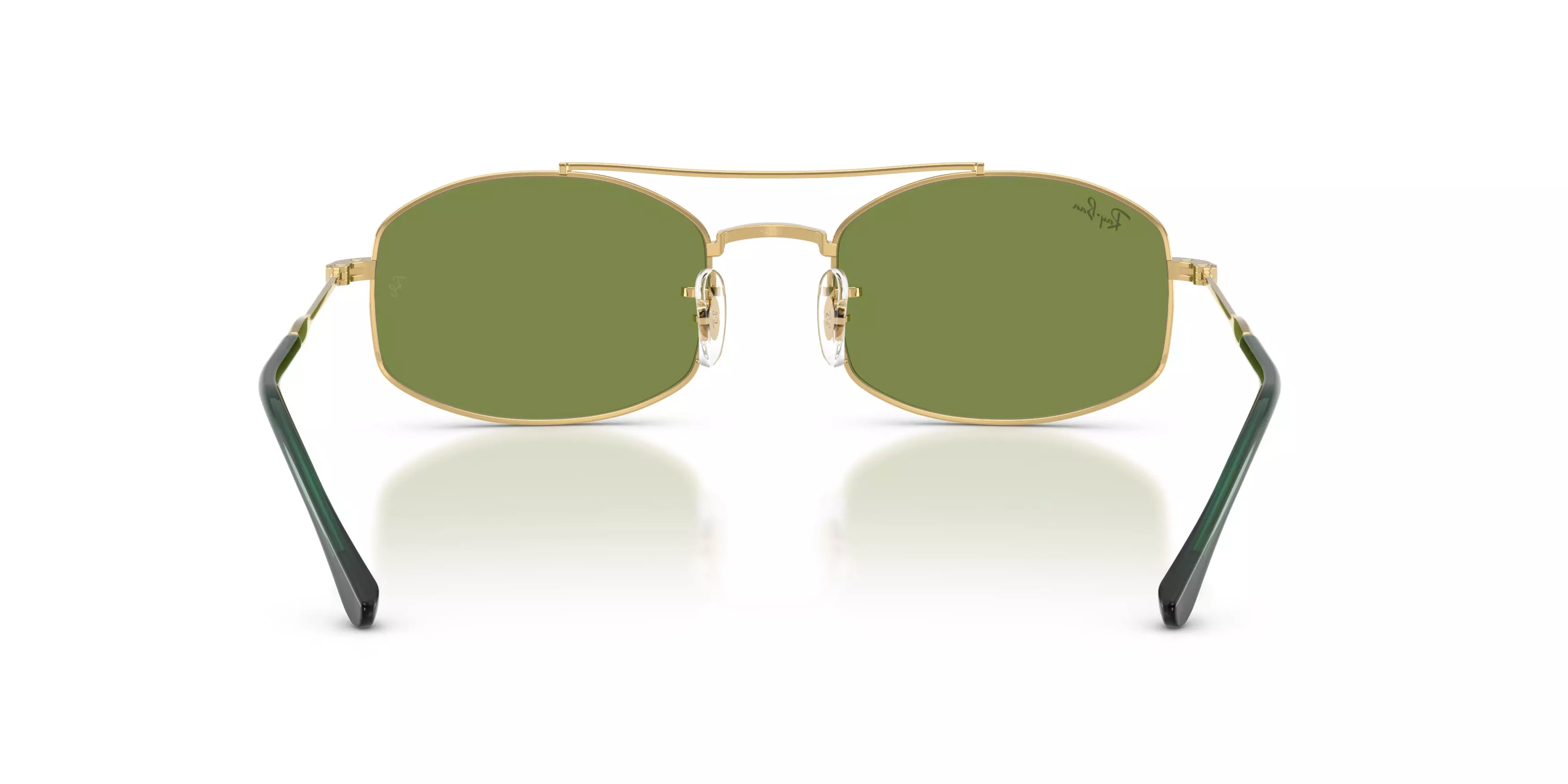 Ray-Ban RB3719 Green Sunglasses – Polished Arista Gold - GOLD/GREEN