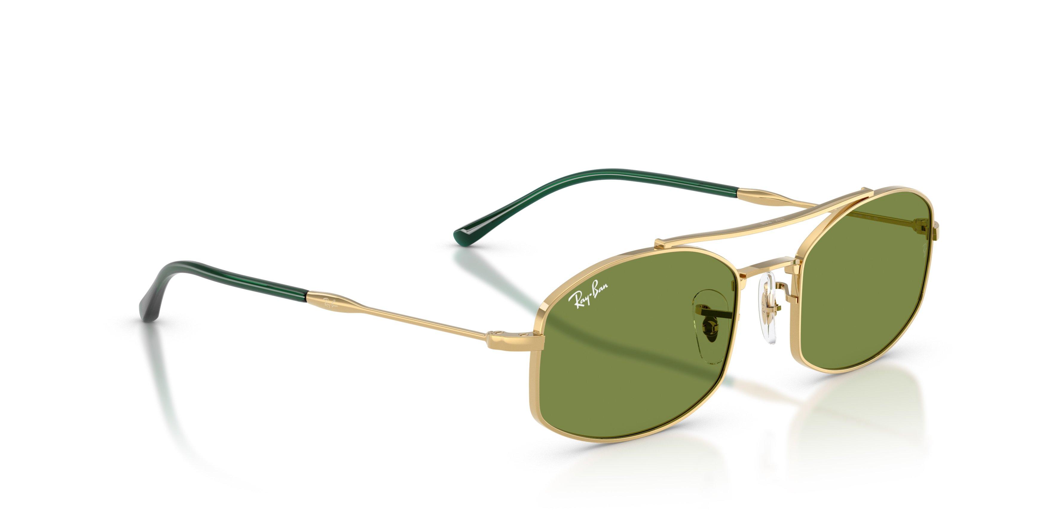 Ray-Ban RB3719 Green Sunglasses &ndash; Polished Arista Gold - GOLD/GREEN Thumbnail View 4