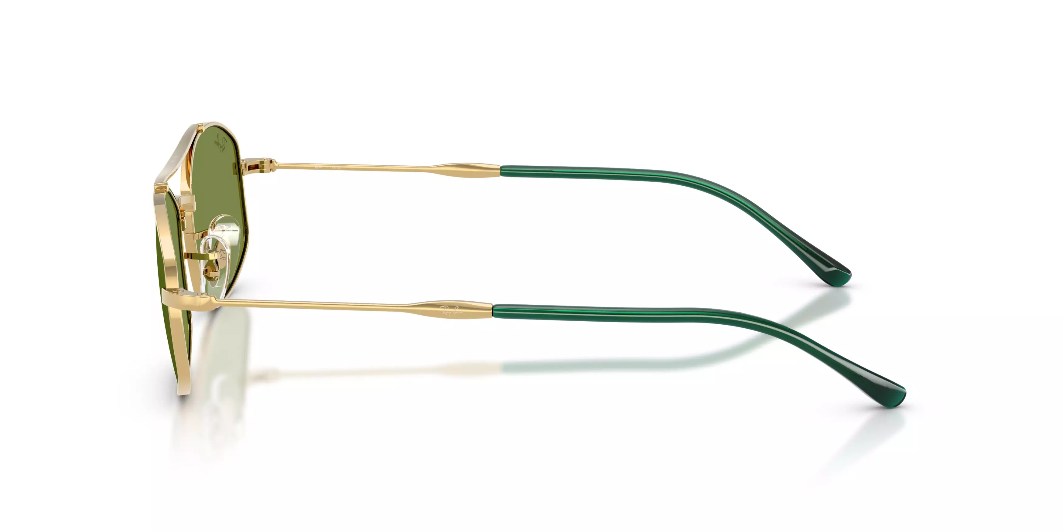 Ray-Ban RB3719 Green Sunglasses – Polished Arista Gold - GOLD/GREEN