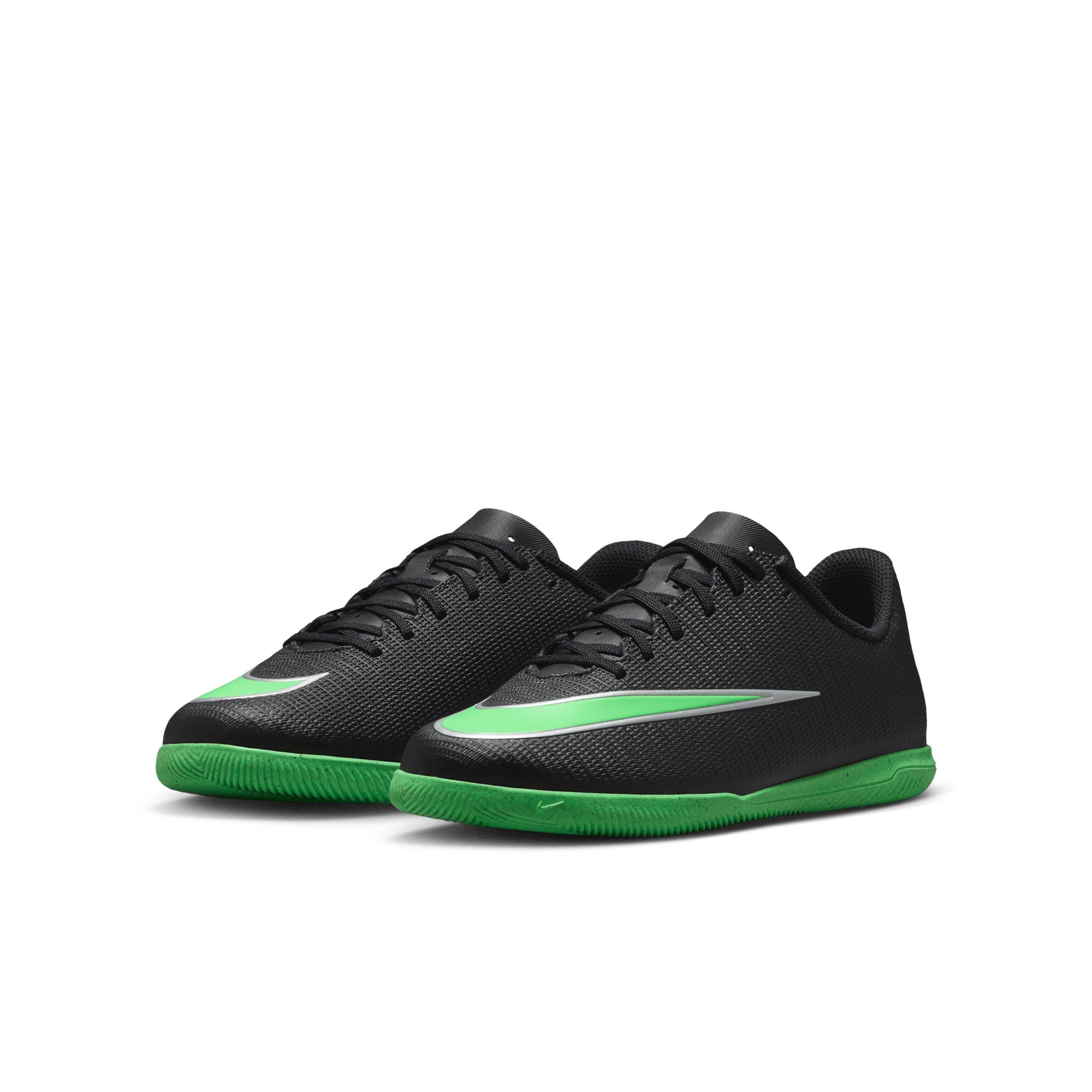 Nike Mercurial Vapor 17 Club IC "Black/Black/Illusion Green" Grade School Kids' Soccer Shoe - BLACK/BLACK/GREEN Thumbnail View 3