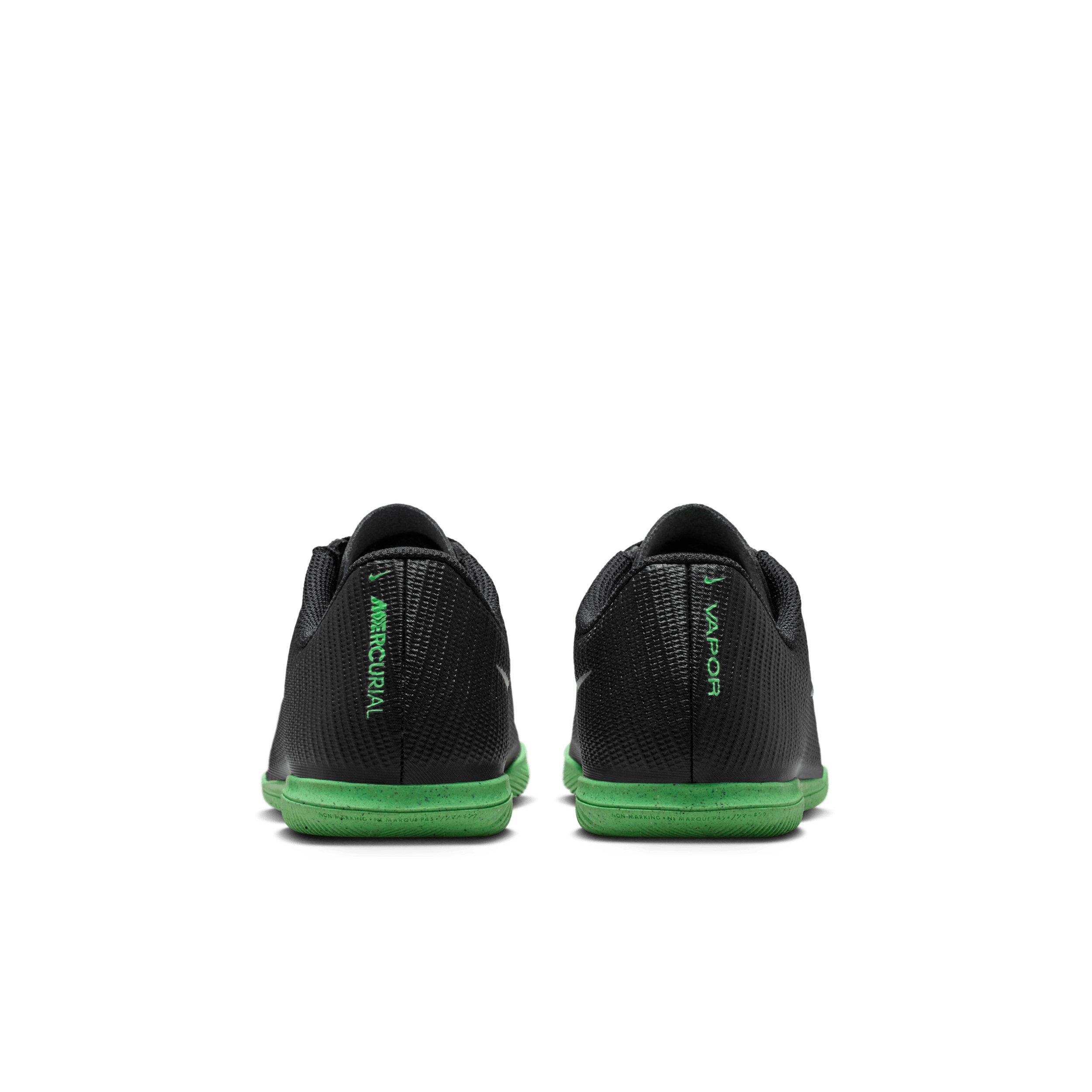 Nike Mercurial Vapor 17 Club IC "Black/Black/Illusion Green" Grade School Kids' Soccer Shoe - BLACK/BLACK/GREEN Thumbnail View 5