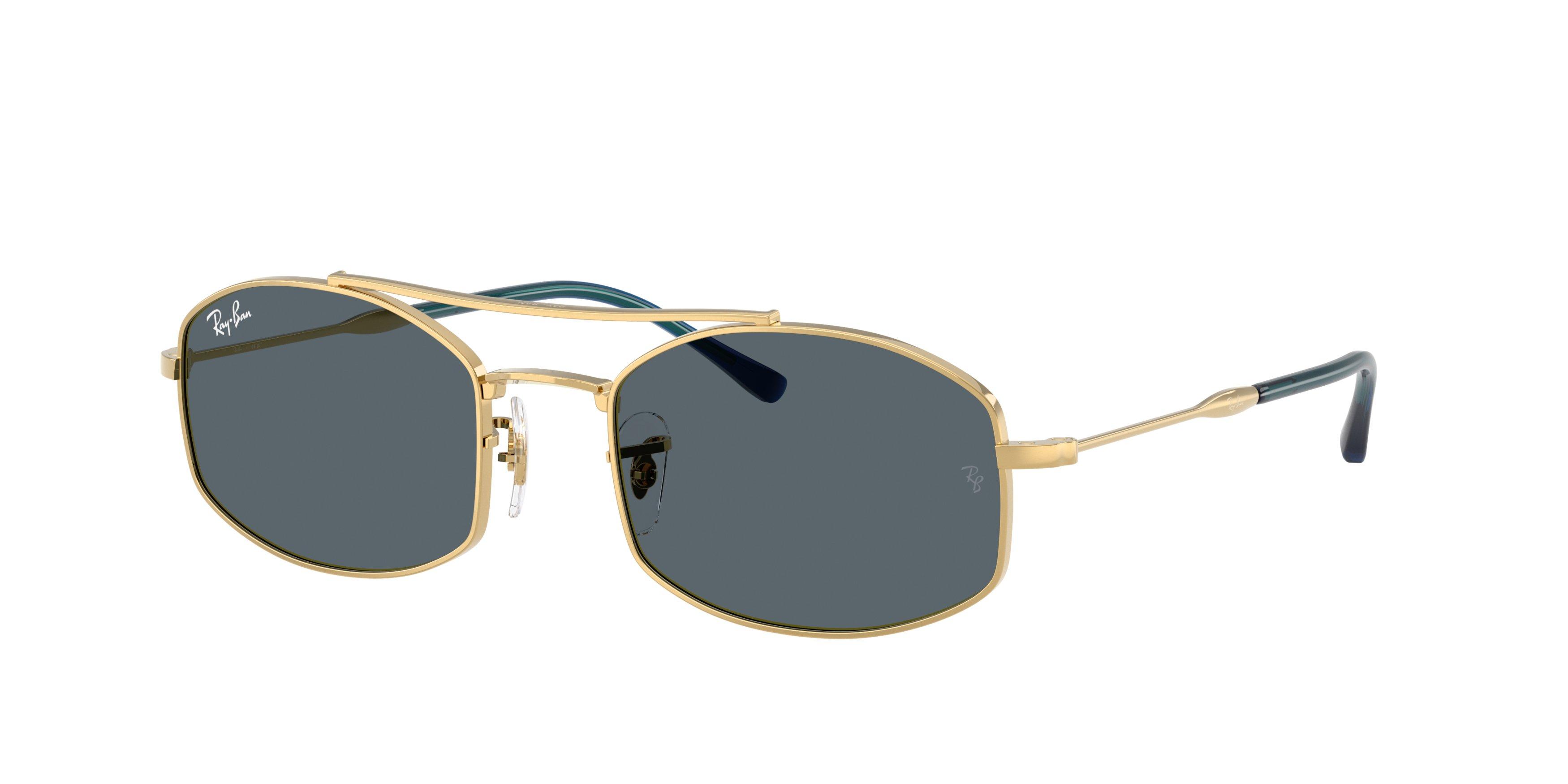 Ray-Ban RB3719 Blue Sunglasses &ndash; Polished Arista Gold - GOLD Thumbnail View 1