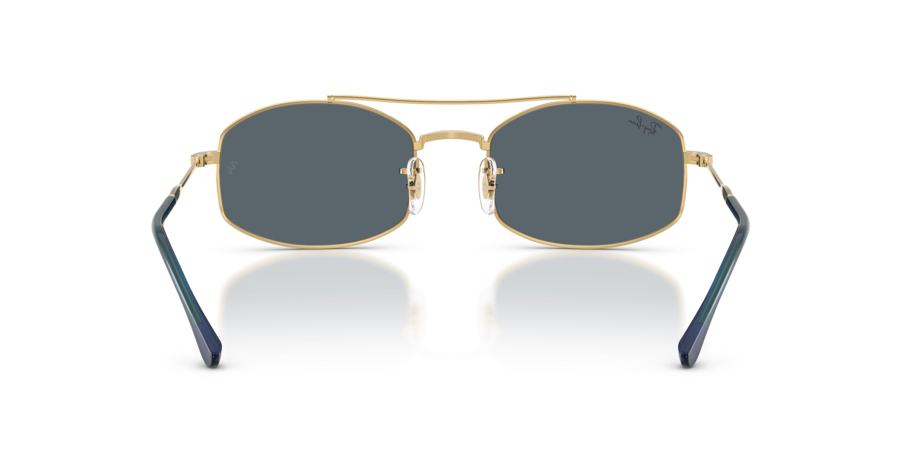 Ray-Ban RB3719 Blue Sunglasses &ndash; Polished Arista Gold - GOLD Thumbnail View 3