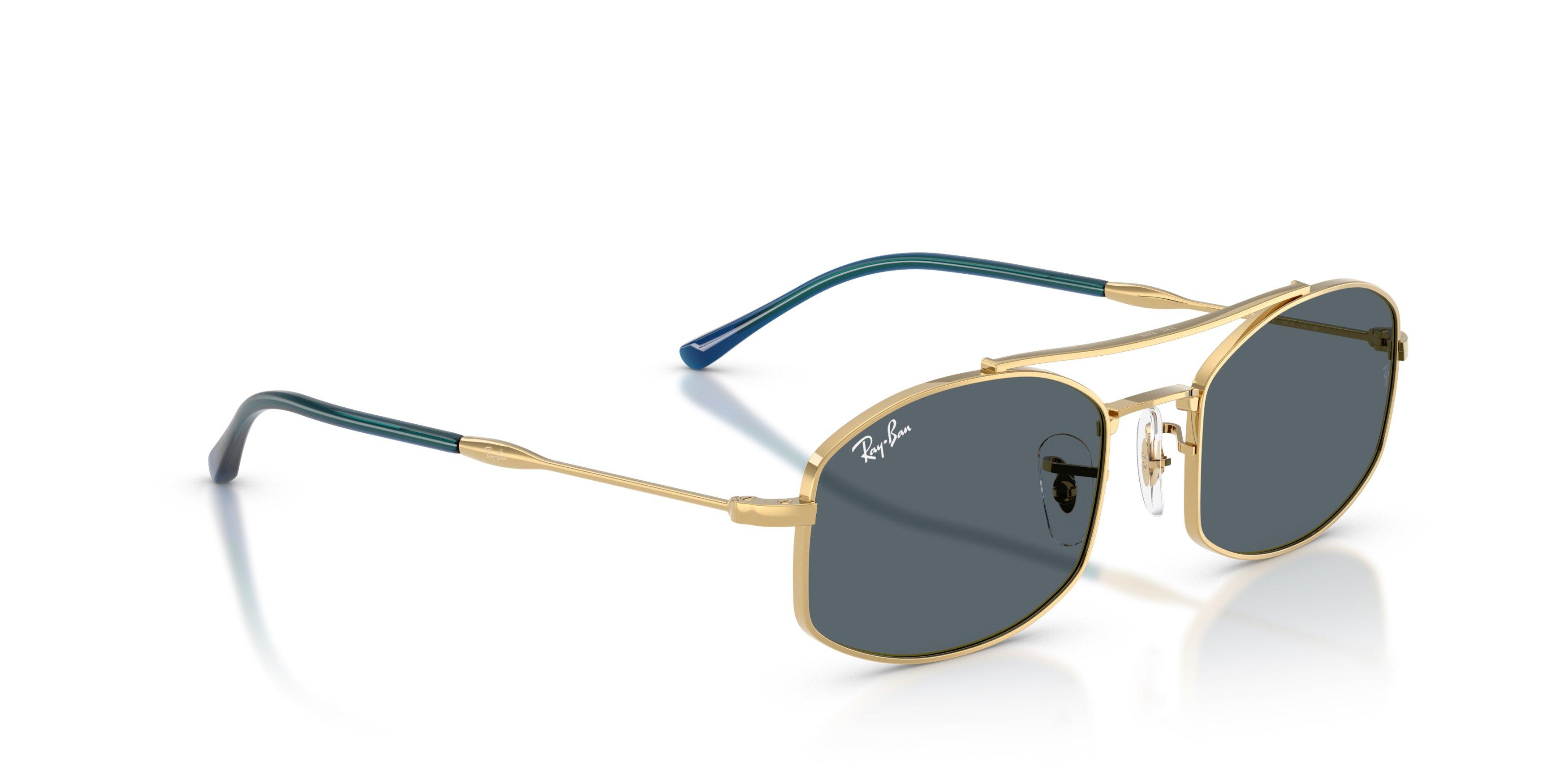 Ray-Ban RB3719 Blue Sunglasses &ndash; Polished Arista Gold - GOLD Thumbnail View 4