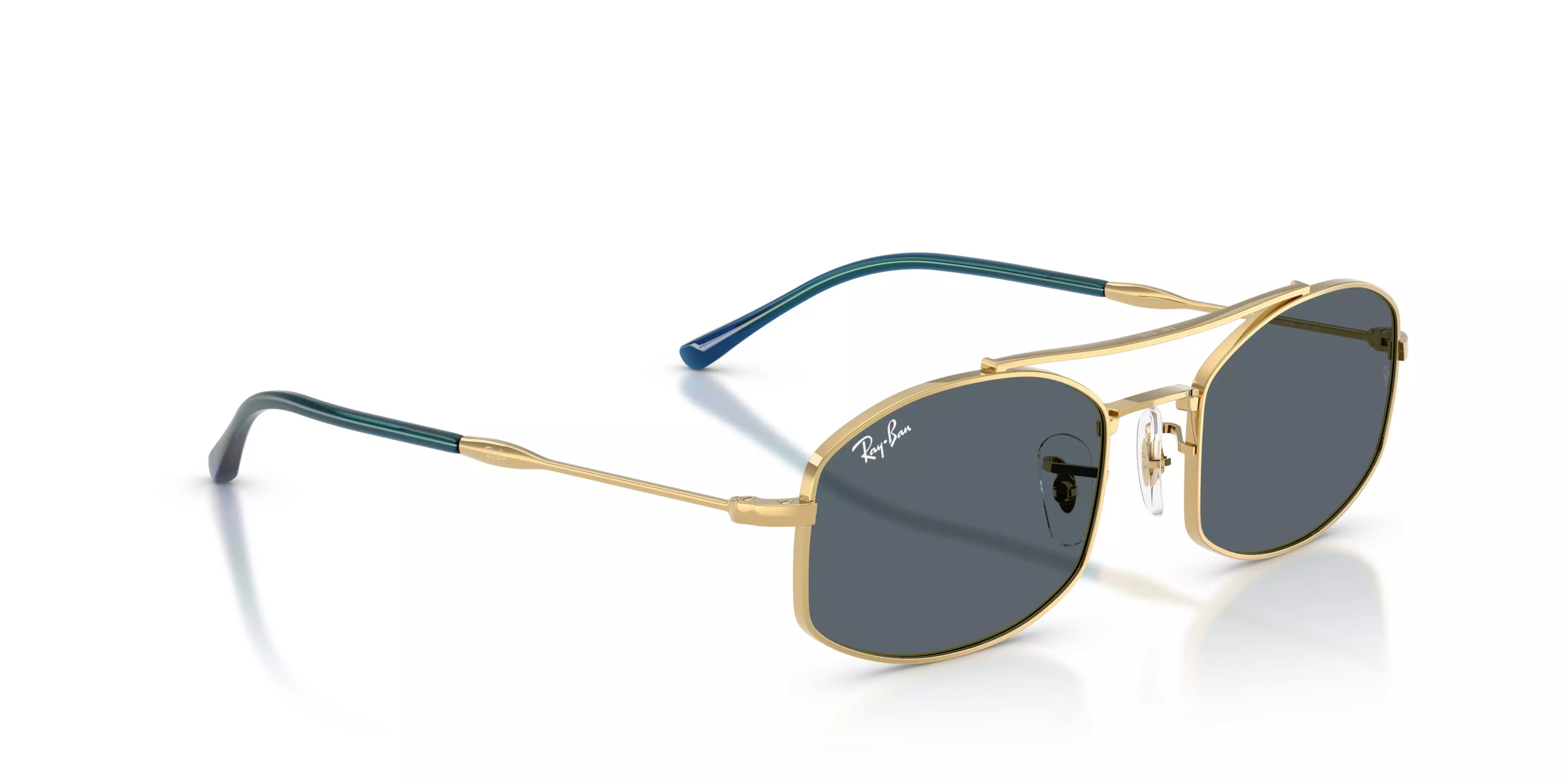 Ray-Ban RB3719 Blue Sunglasses – Polished Arista Gold - GOLD