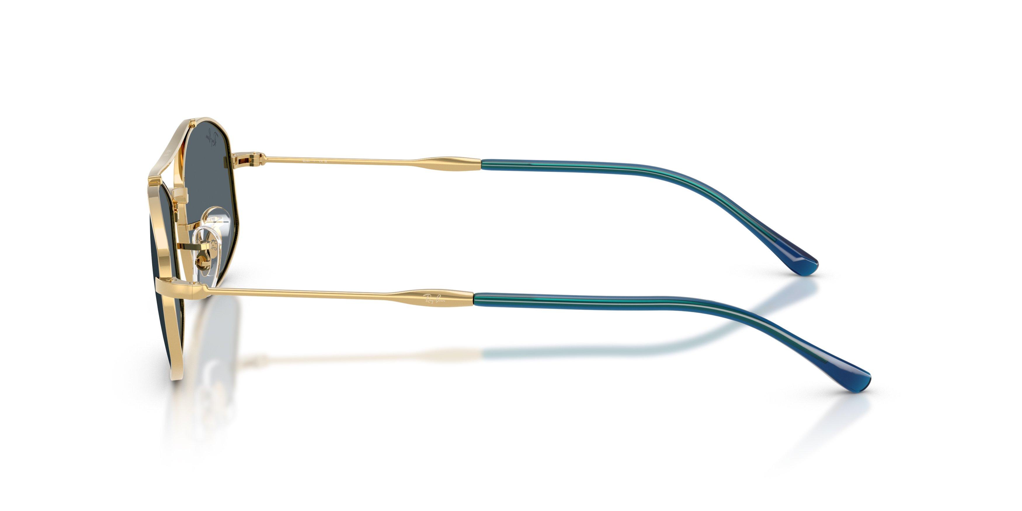 Ray-Ban RB3719 Blue Sunglasses &ndash; Polished Arista Gold - GOLD Thumbnail View 5