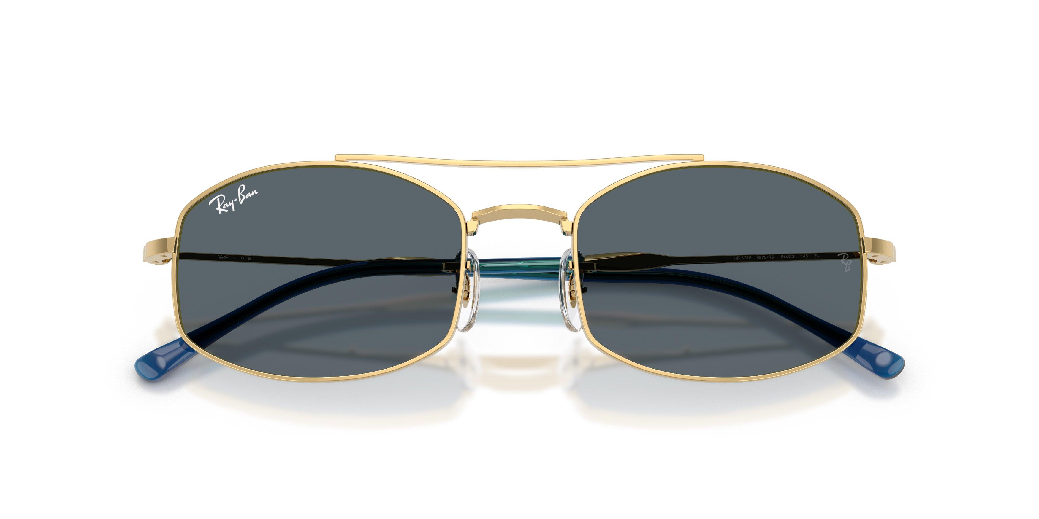 Ray-Ban RB3719 Blue Sunglasses &ndash; Polished Arista Gold - GOLD Thumbnail View 6