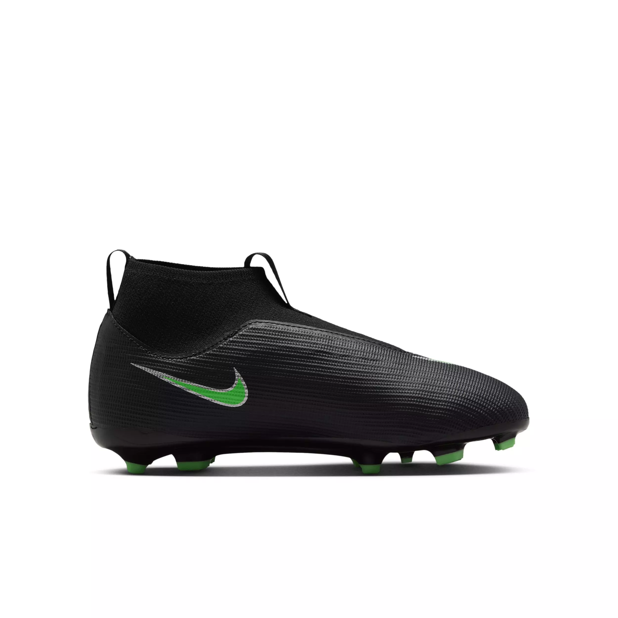 Nike Mercurial Superfly 11 Academy MG "Black/Black/Illusion Green" Grade School Kids' Soccer Cleat - BLACK/BLACK/GREEN