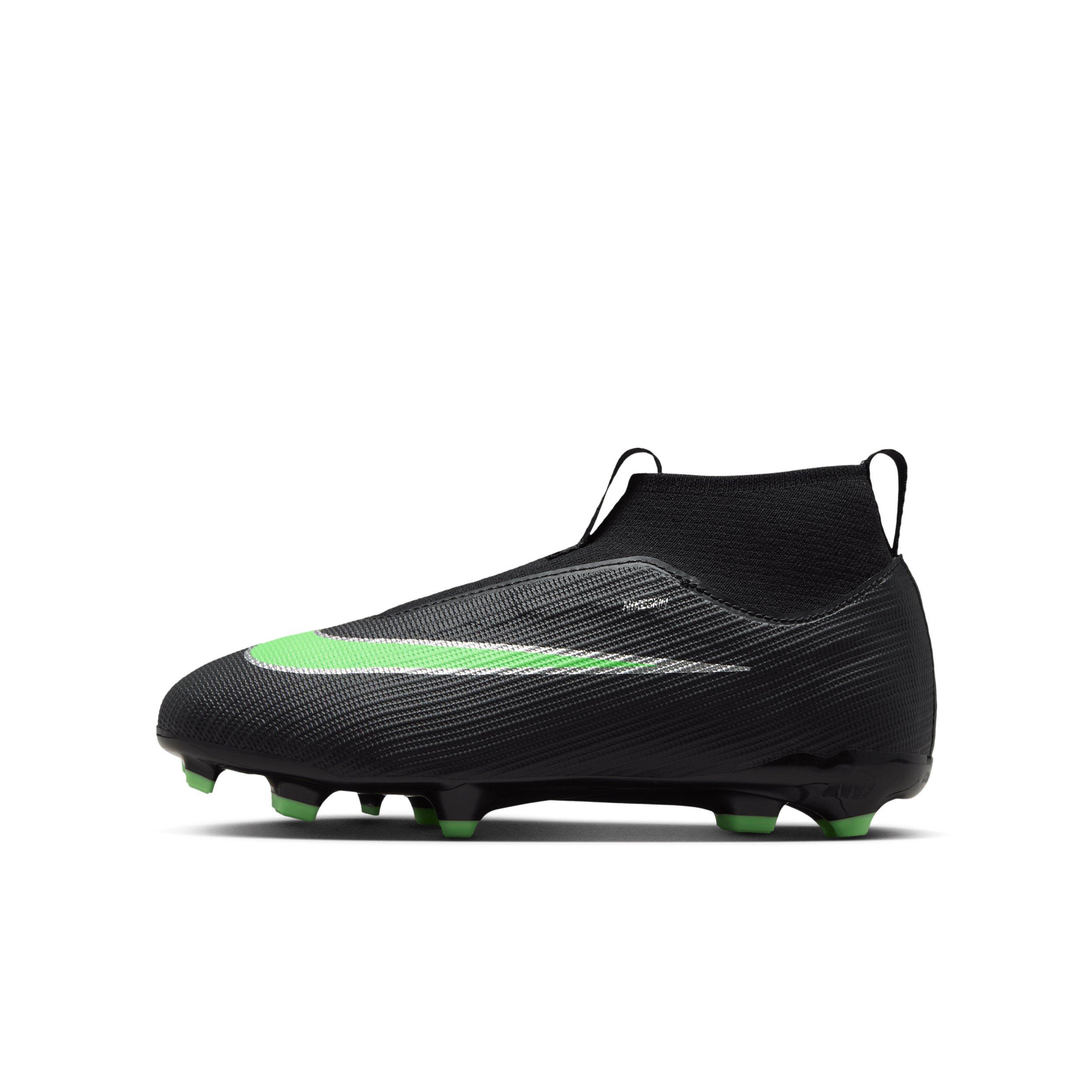 Nike Mercurial Superfly 11 Academy MG "Black/Black/Illusion Green" Grade School Kids' Soccer Cleat - BLACK/BLACK/GREEN