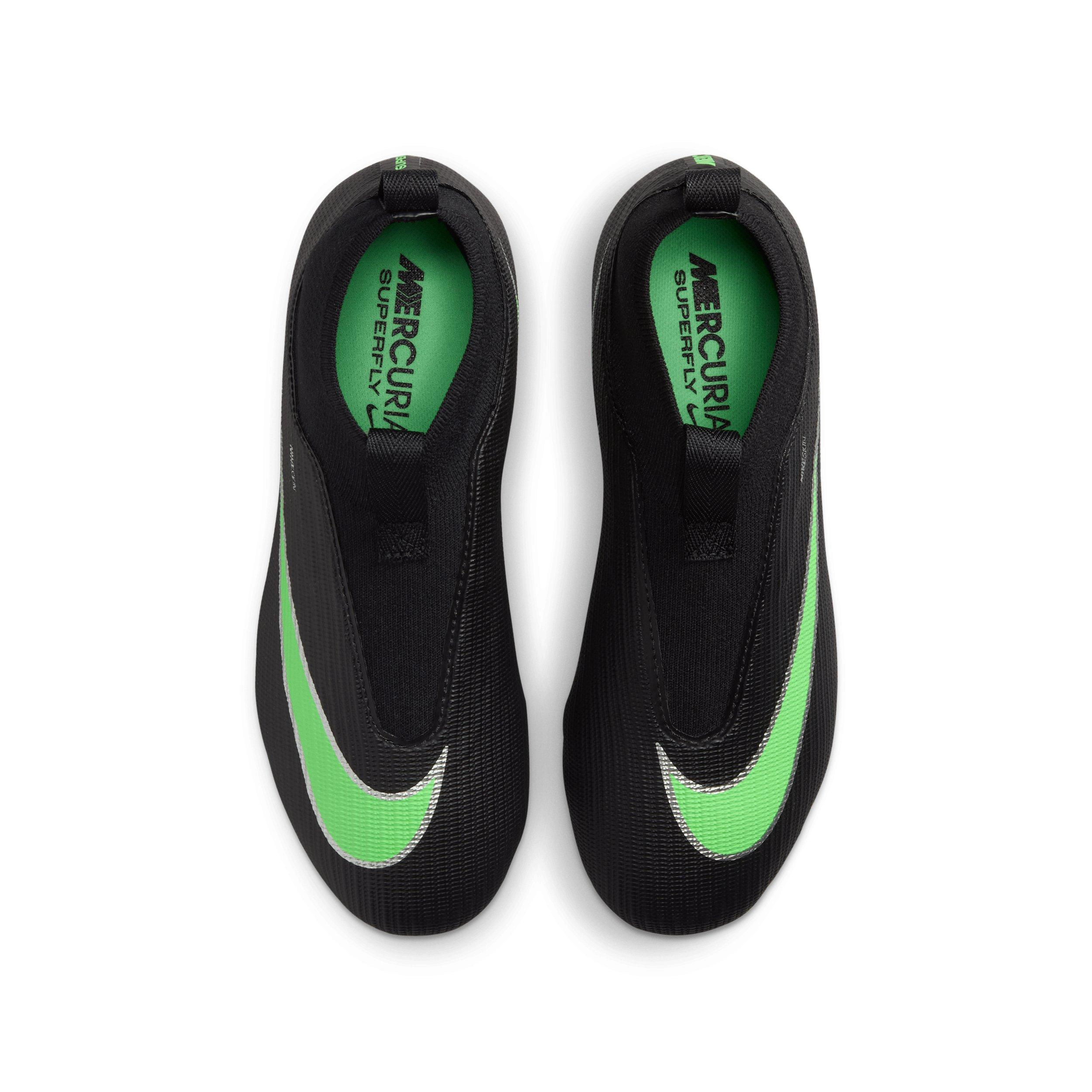 Nike Mercurial Superfly 11 Academy MG "Black/Black/Illusion Green" Grade School Kids' Soccer Cleat - BLACK/BLACK/GREEN