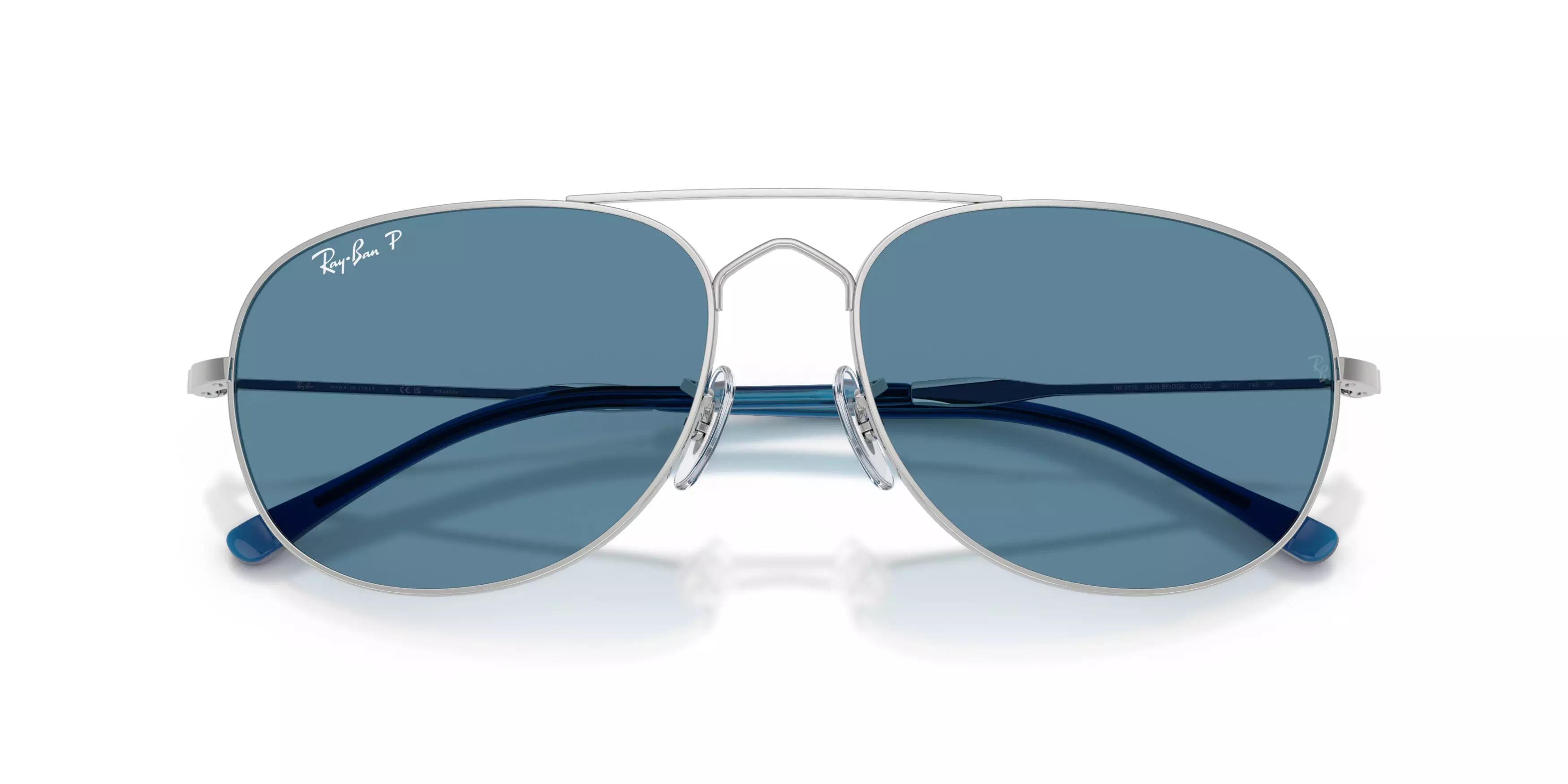 Ray-Ban Bain Bridge Blue Polarized Sunglasses – Silver - SILVER/BLUE