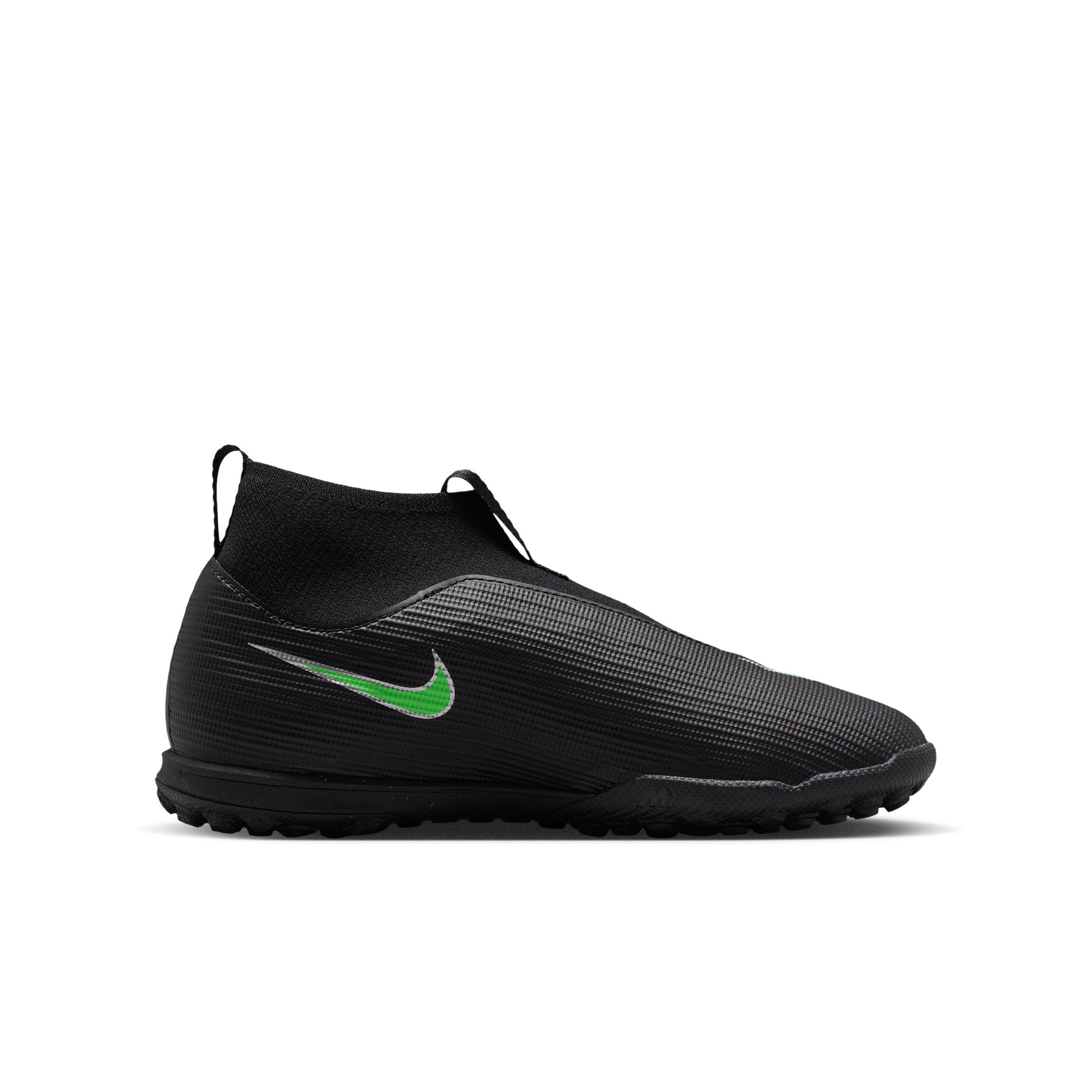Nike Mercurial Superfly 11 Academy Turf "Black/Black/Illusion Green" Grade School Kids' Soccer Shoe - BLACK/BLACK/GREEN