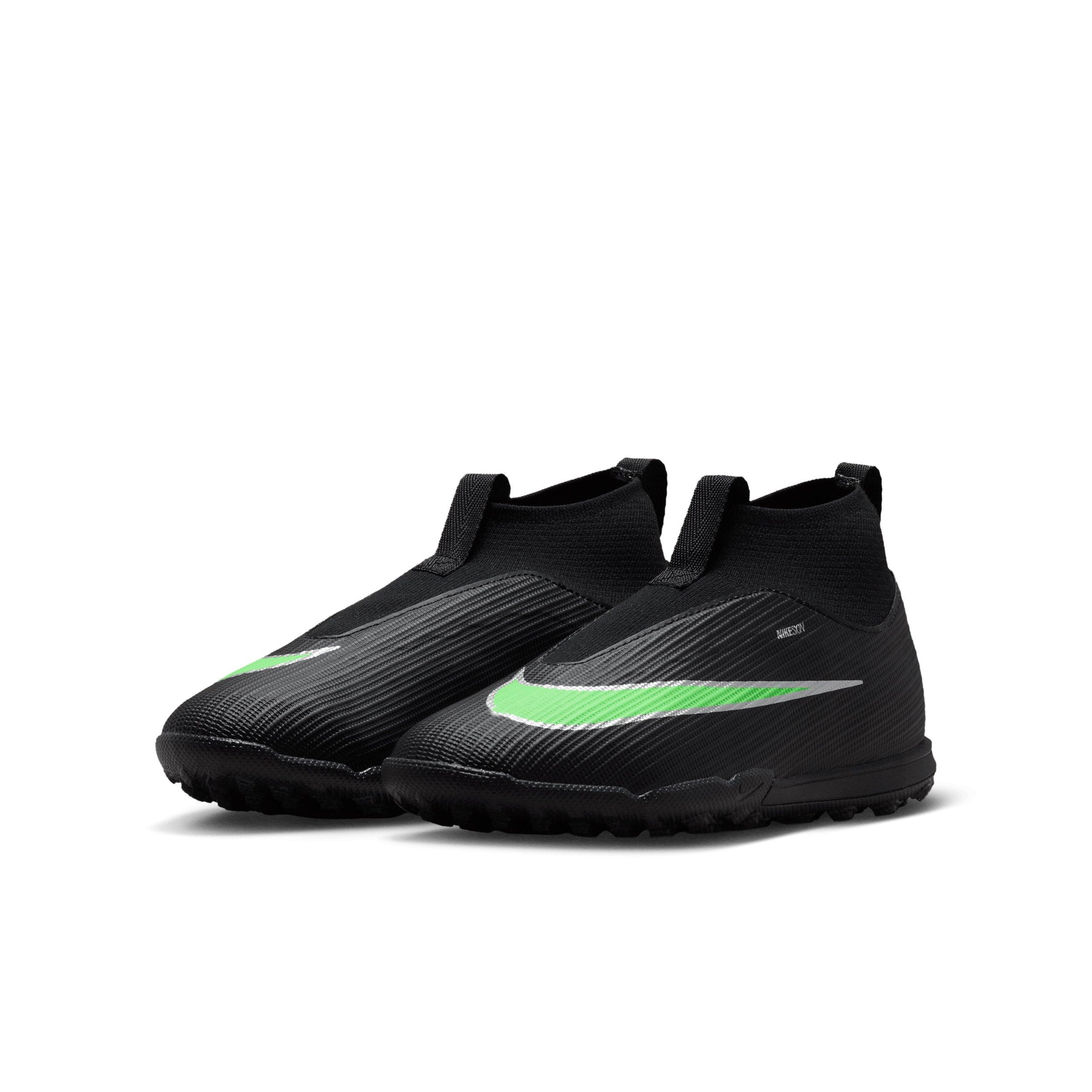 Nike Mercurial Superfly 11 Academy Turf "Black/Black/Illusion Green" Grade School Kids' Soccer Shoe - BLACK/BLACK/GREEN