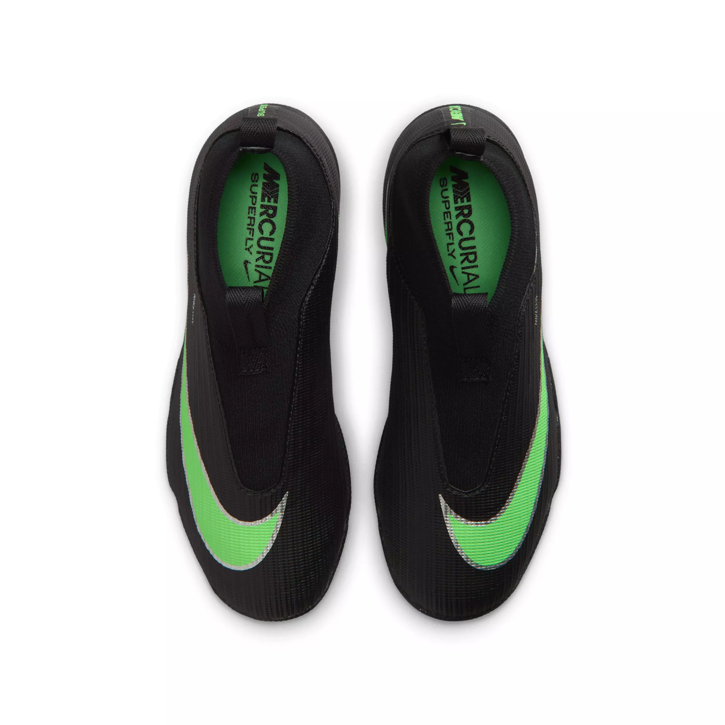 Nike Mercurial Superfly 11 Academy Turf "Black/Black/Illusion Green" Grade School Kids' Soccer Shoe - BLACK/BLACK/GREEN