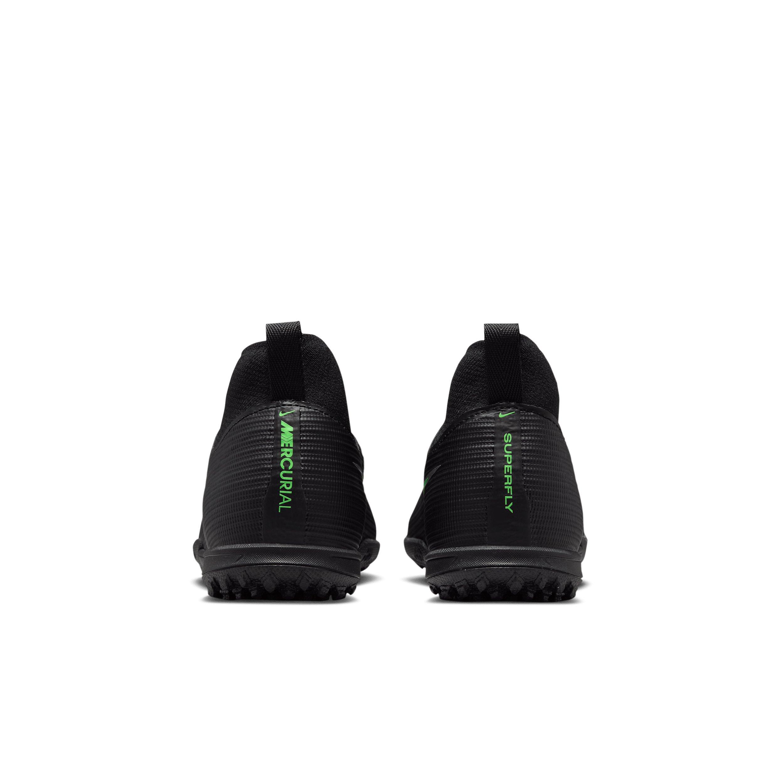 Nike Mercurial Superfly 11 Academy Turf "Black/Black/Illusion Green" Grade School Kids' Soccer Shoe - BLACK/BLACK/GREEN