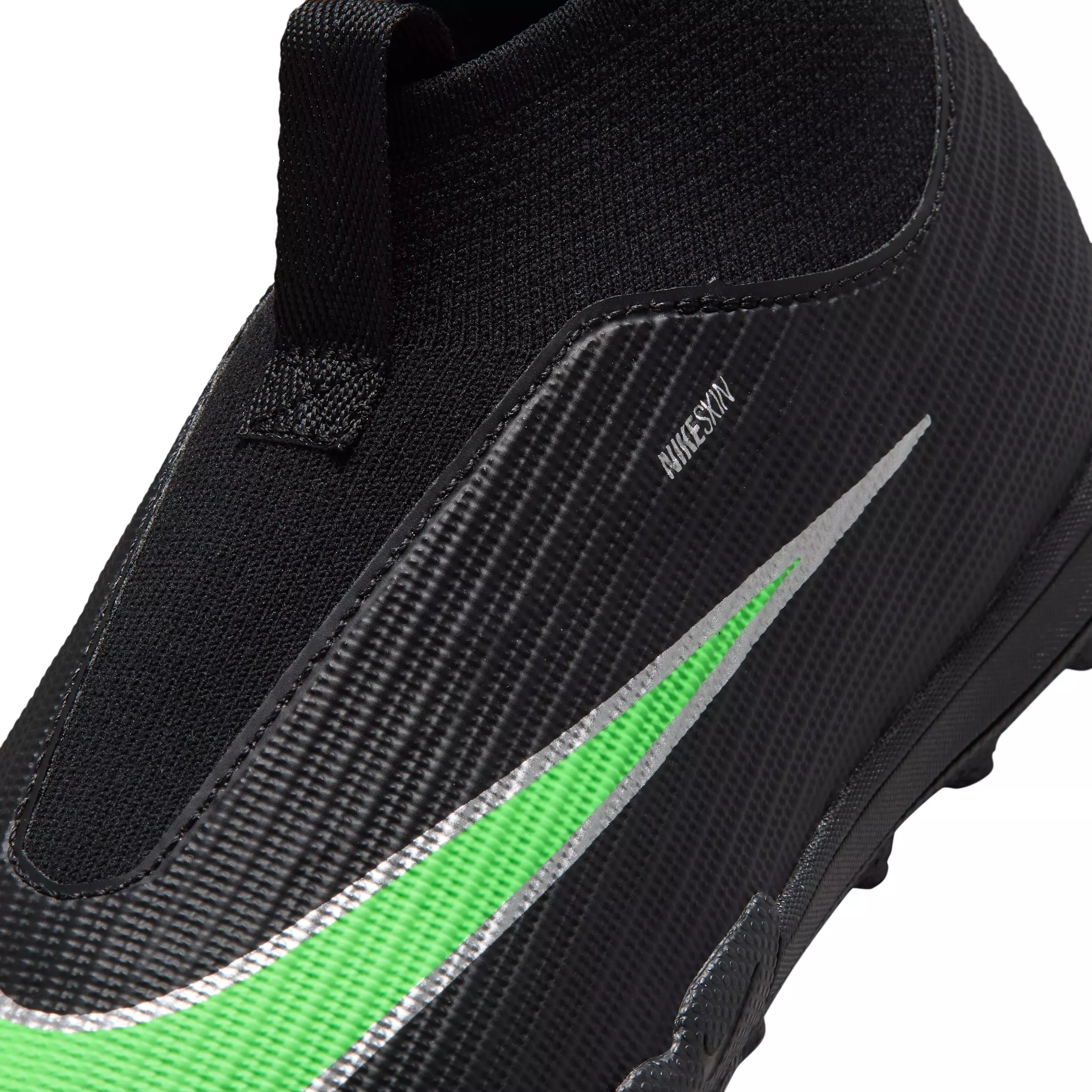 Nike Mercurial Superfly 11 Academy Turf "Black/Black/Illusion Green" Grade School Kids' Soccer Shoe - BLACK/BLACK/GREEN