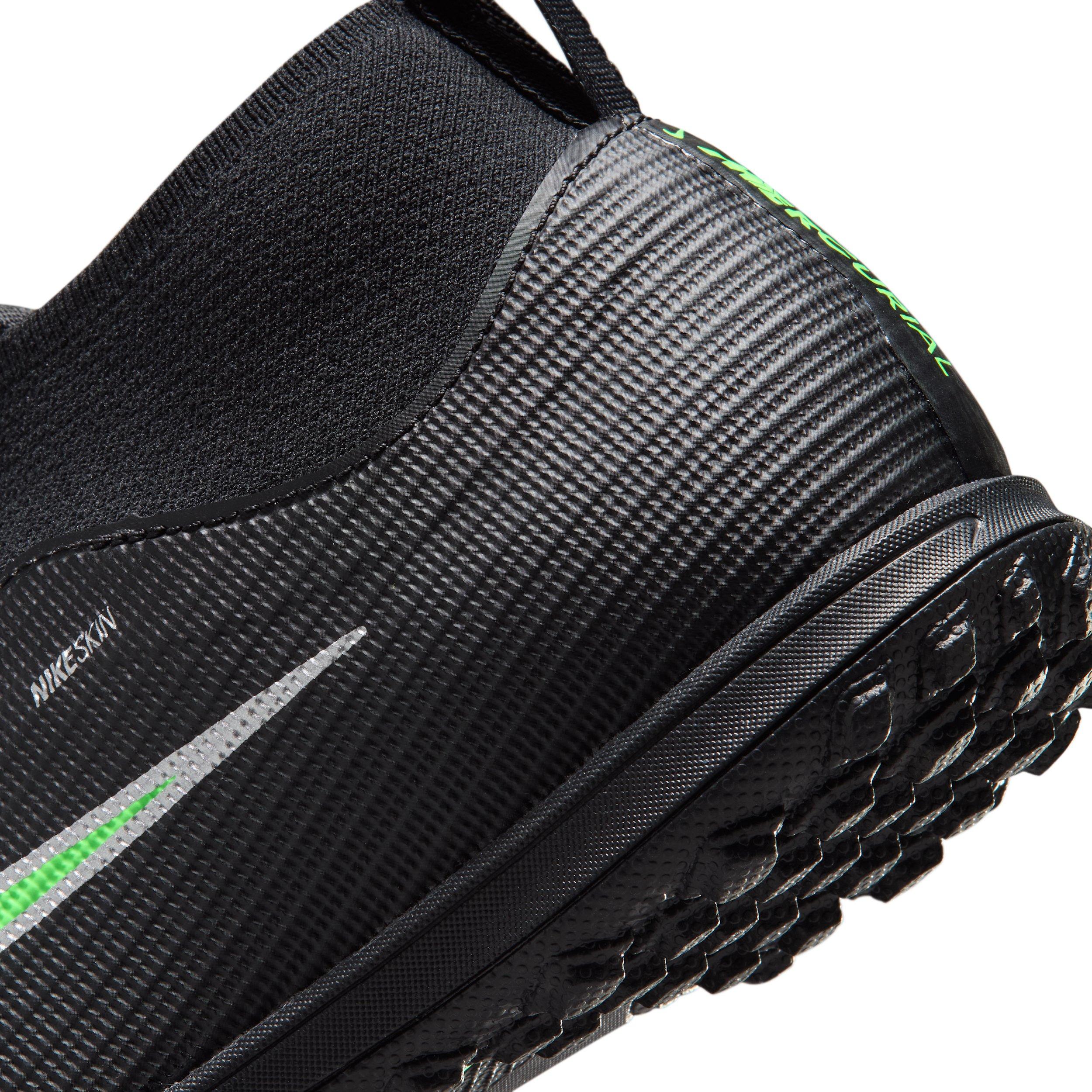 Nike Mercurial Superfly 11 Academy Turf "Black/Black/Illusion Green" Grade School Kids' Soccer Shoe - BLACK/BLACK/GREEN