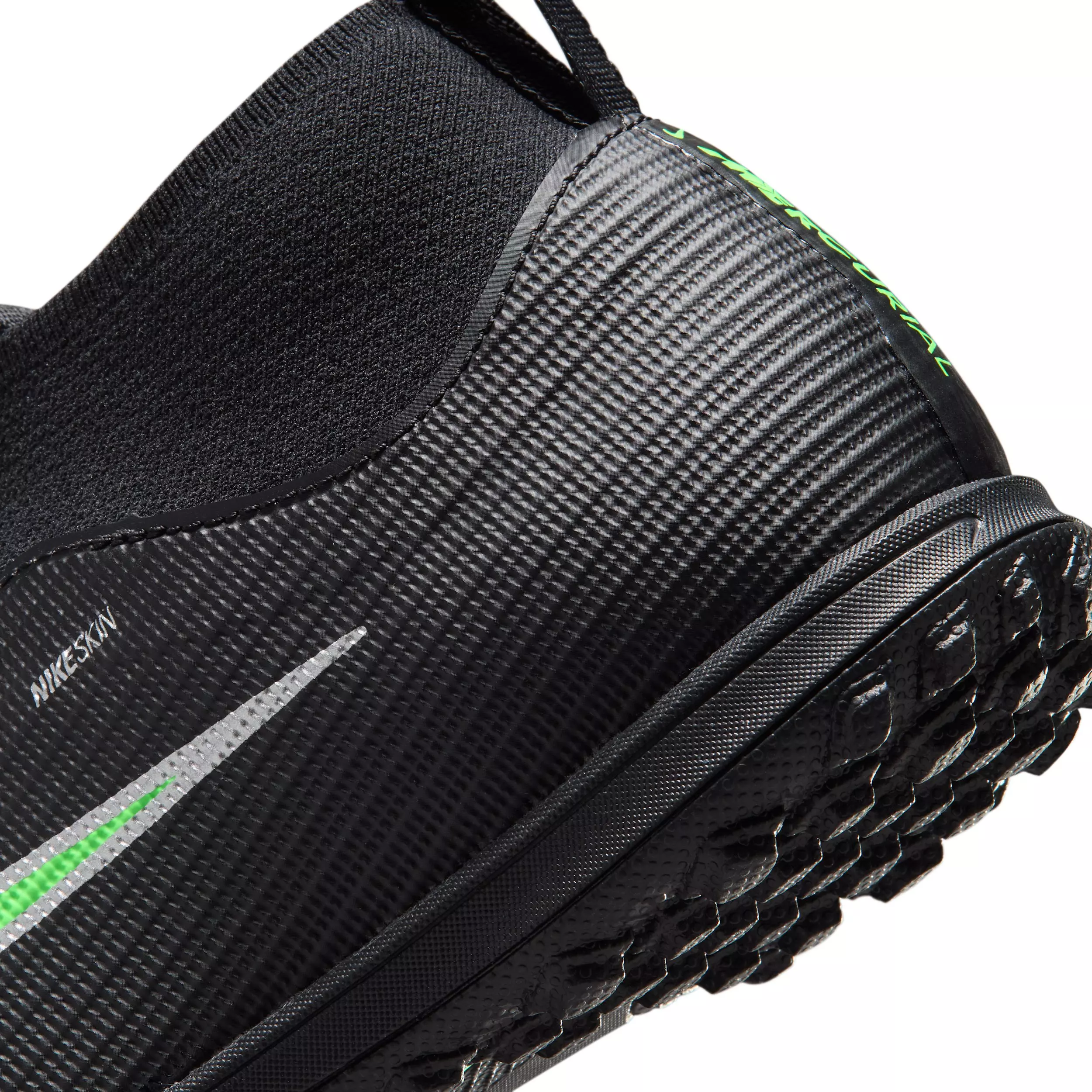 Nike Mercurial Superfly 11 Academy Turf "Black/Black/Illusion Green" Grade School Kids' Soccer Shoe - BLACK/BLACK/GREEN
