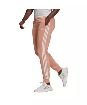 Women's Essentials French Terry Pink/White 3-Stripes Pants