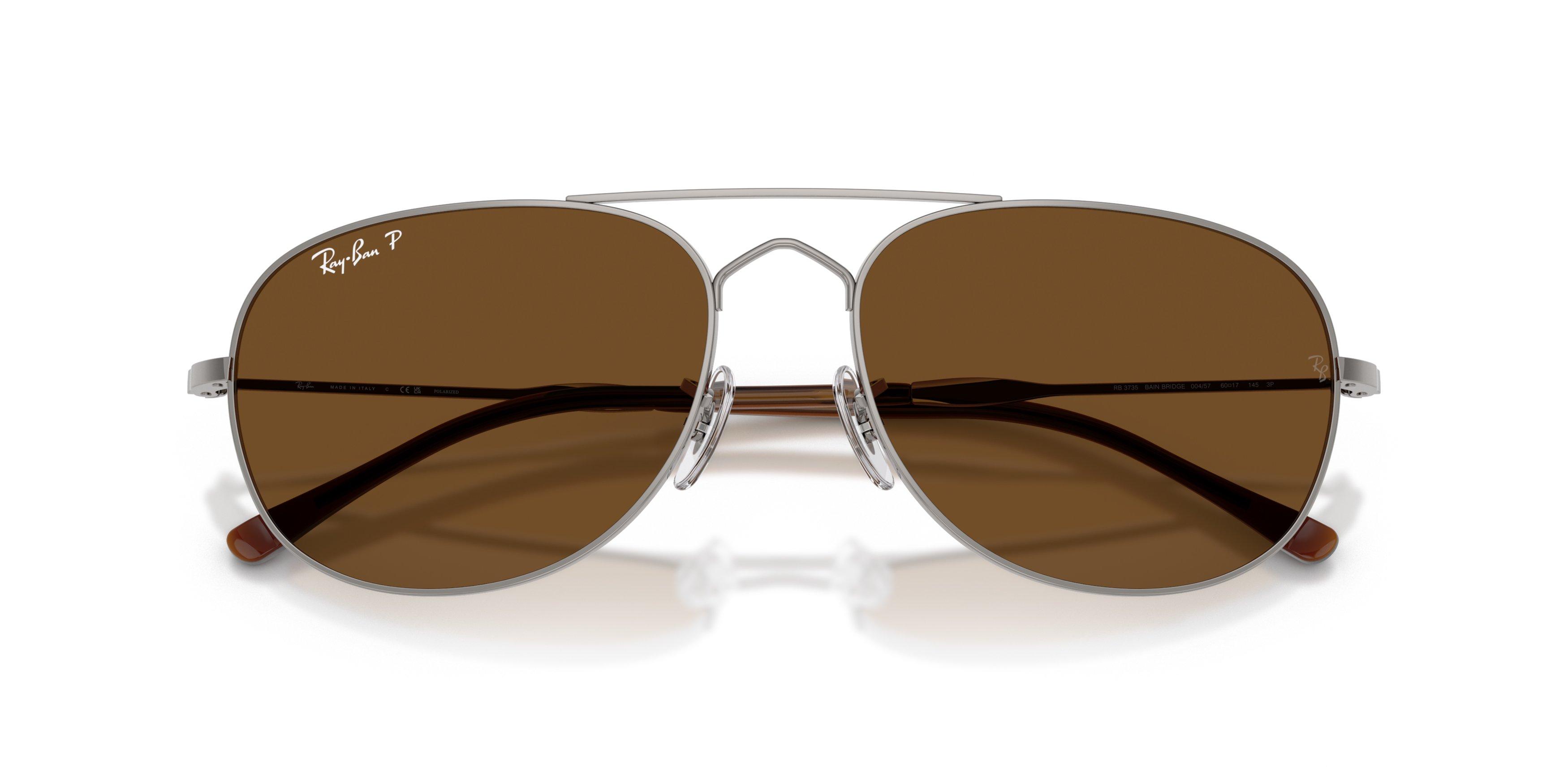 Ray-Ban Bain Bridge Brown Polarized Sunglasses &ndash; Gunmetal - GREY Thumbnail View 6