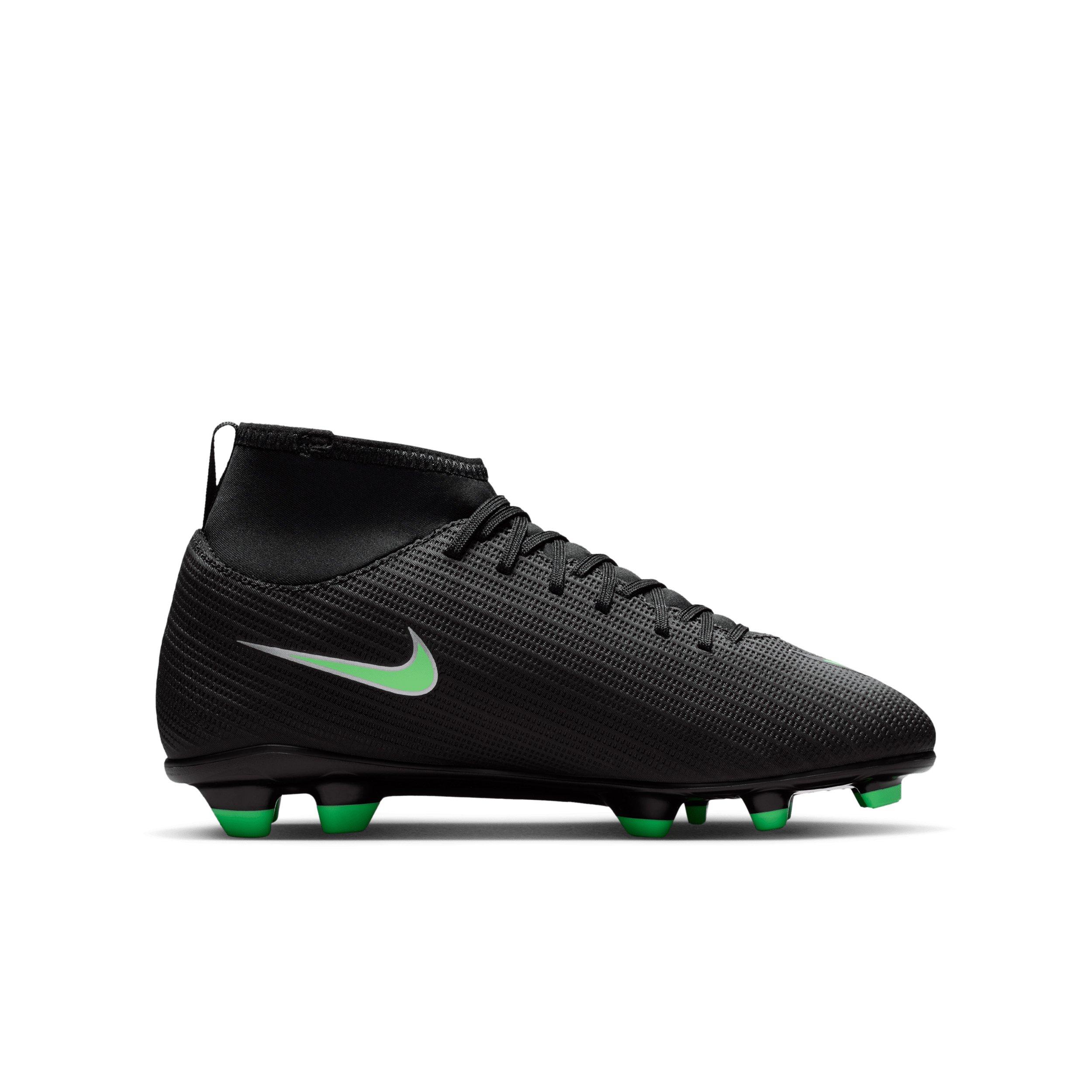 Nike Mercurial Superfly 11 Club MG Grade School Kids' "Black/Black/Illusion Green" Soccer Cleat