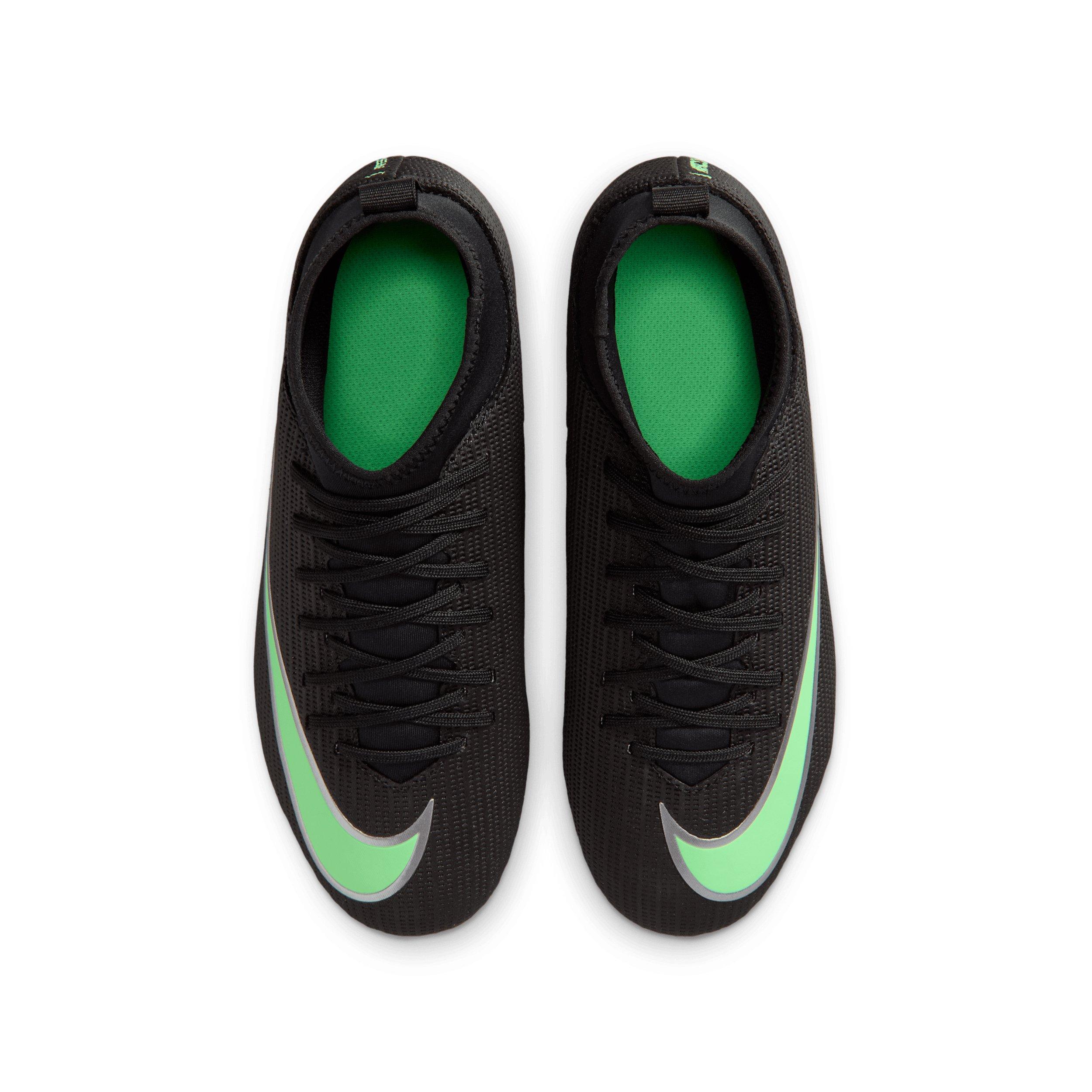 Nike Mercurial Superfly 11 Club MG "Black/Black/Illusion Green" Grade School Kids' Soccer Cleat - BLACK/BLACK/GREEN Thumbnail View 4