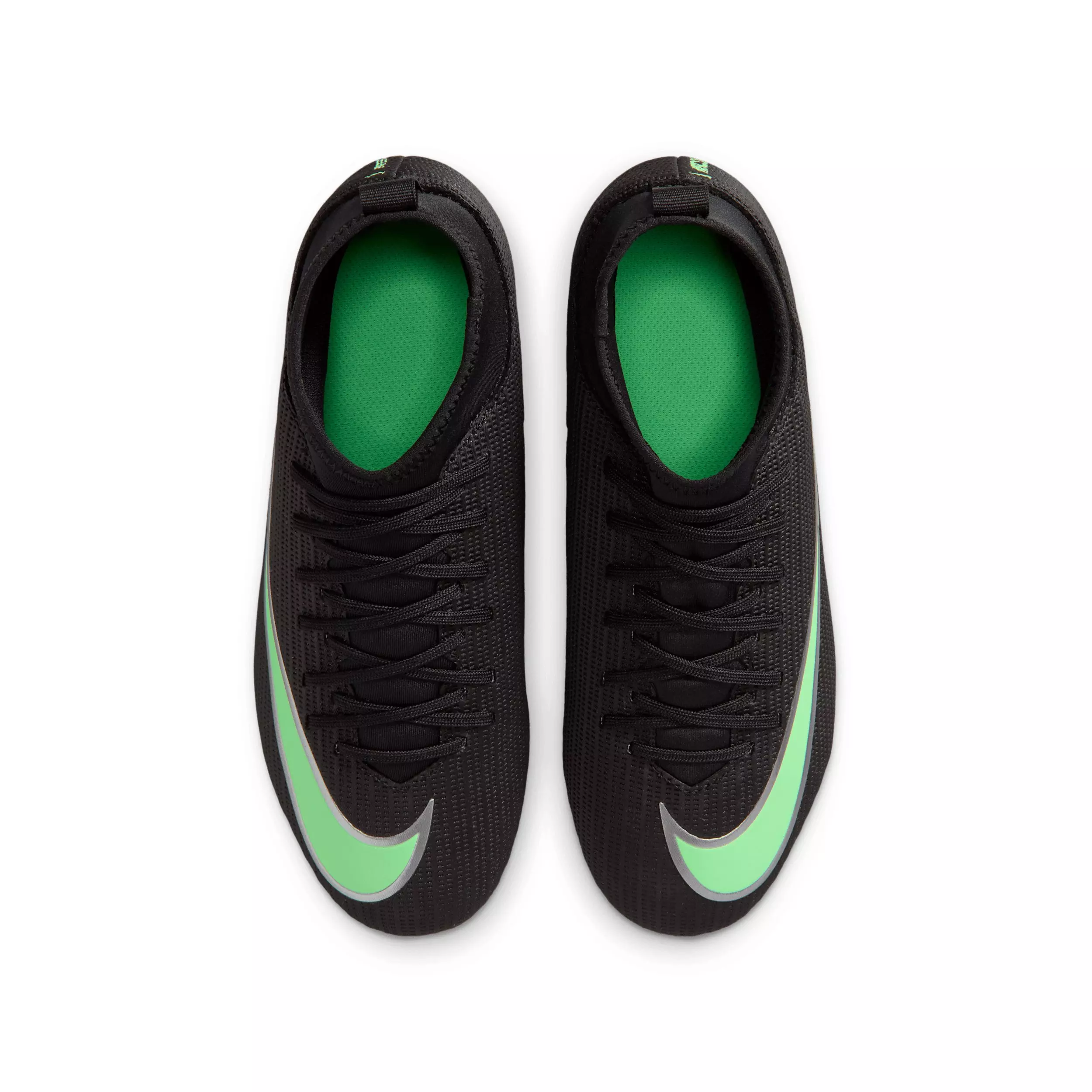 Nike Mercurial Superfly 11 Club MG "Black/Black/Illusion Green" Grade School Kids' Soccer Cleat - BLACK/BLACK/GREEN