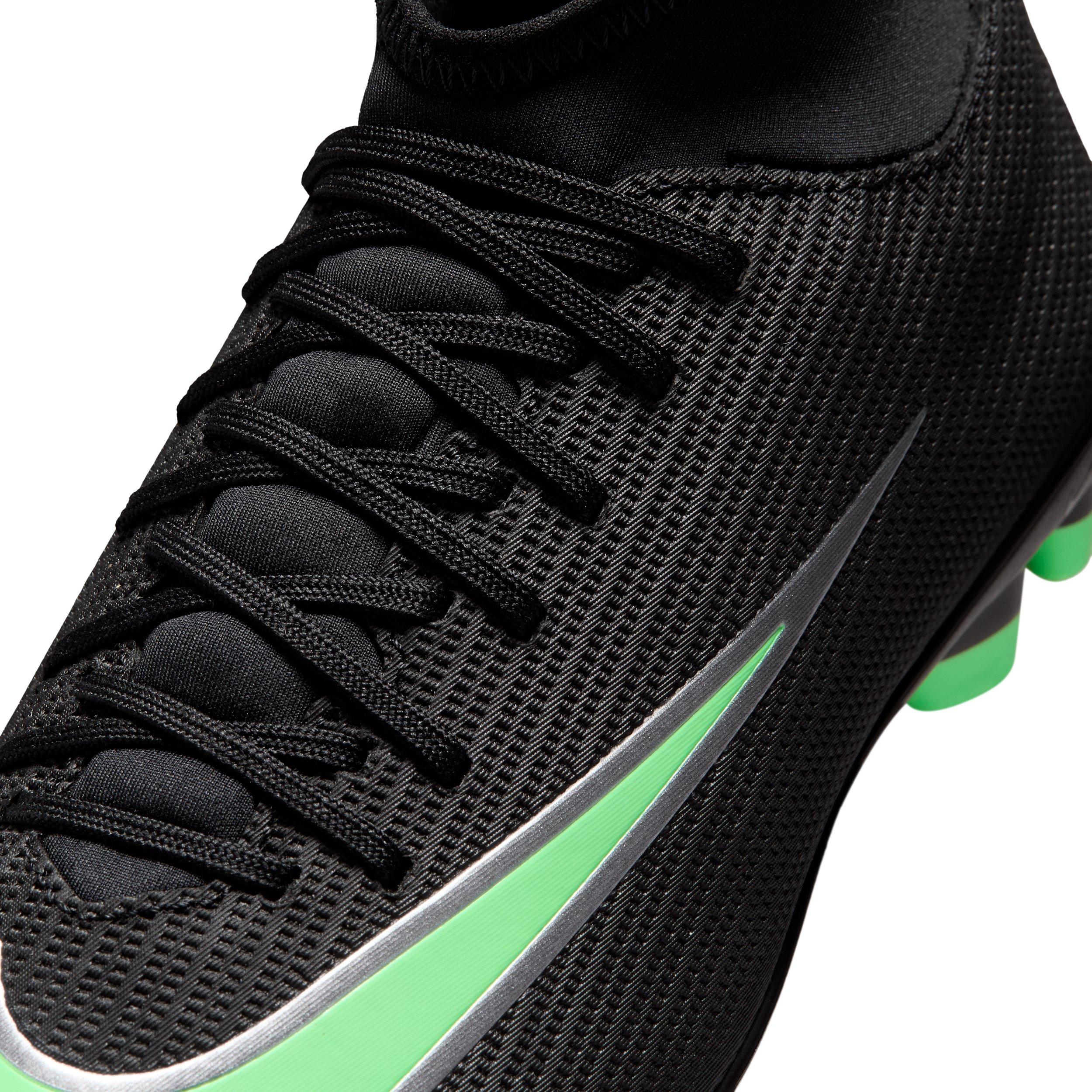 Nike Mercurial Superfly 11 Club MG "Black/Black/Illusion Green" Grade School Kids' Soccer Cleat - BLACK/BLACK/GREEN Thumbnail View 8
