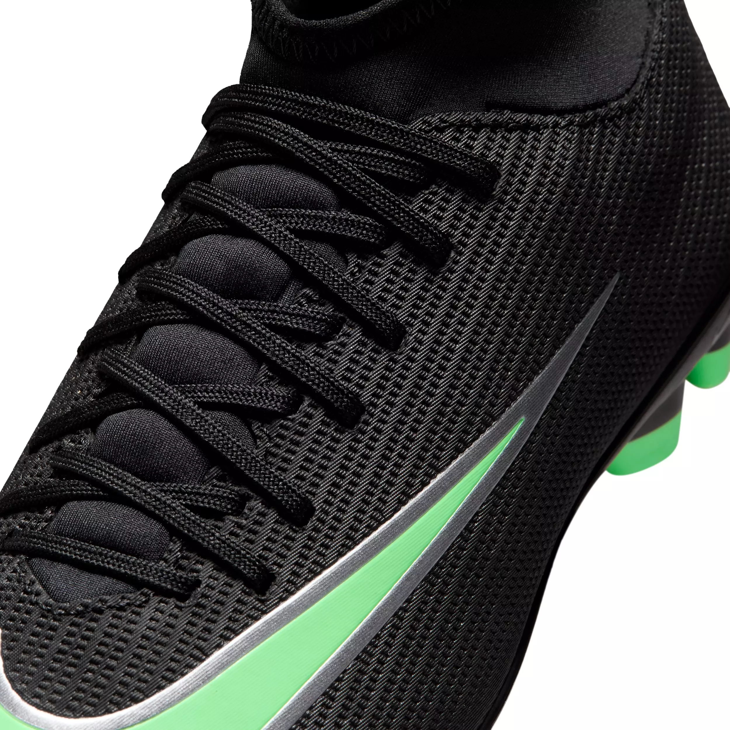 Nike Mercurial Superfly 11 Club MG "Black/Black/Illusion Green" Grade School Kids' Soccer Cleat - BLACK/BLACK/GREEN