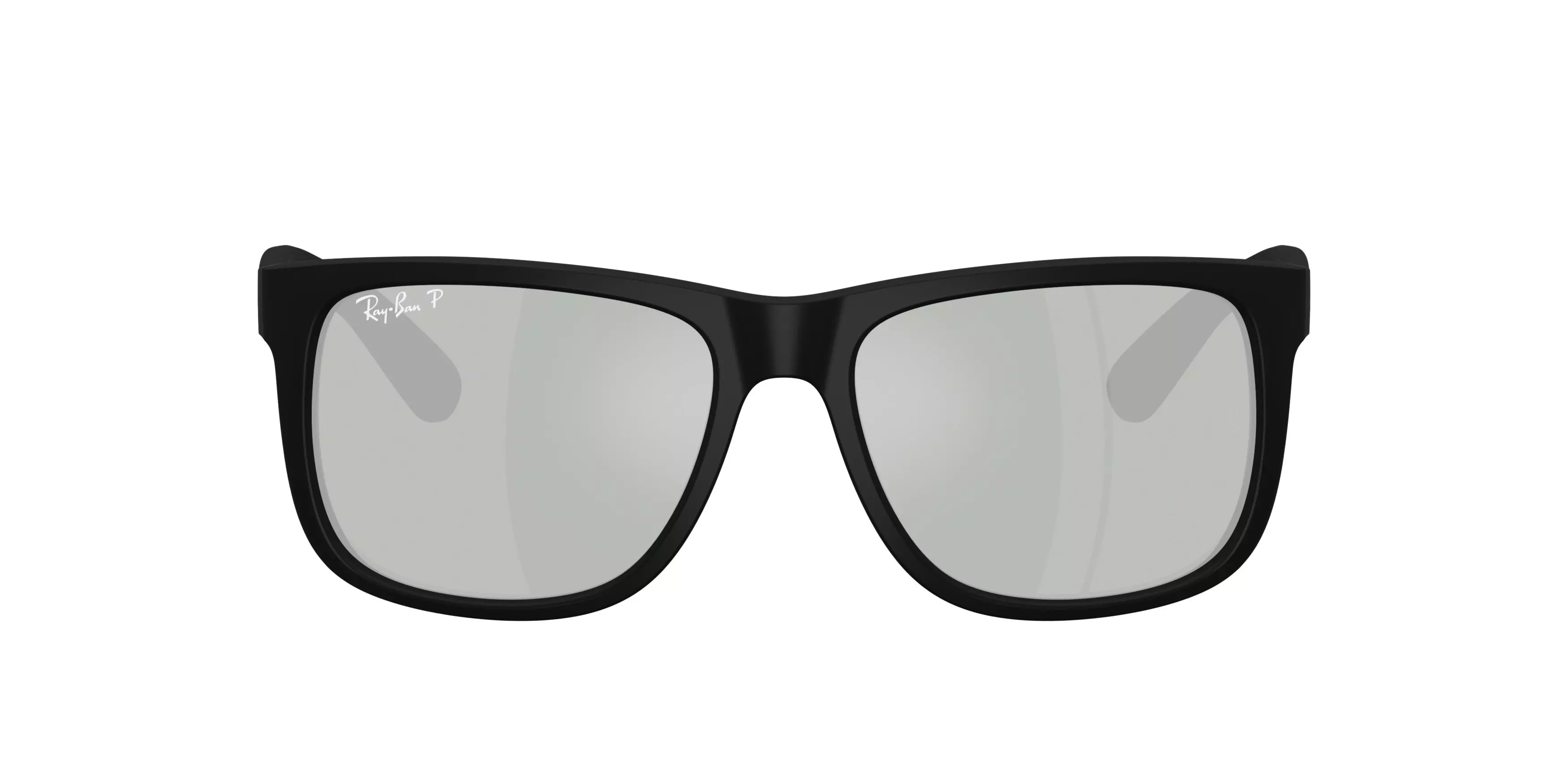 Ray-Ban Justin Green Mirror Silver Sunglasses – Rubber Black - BLACK/GREEN