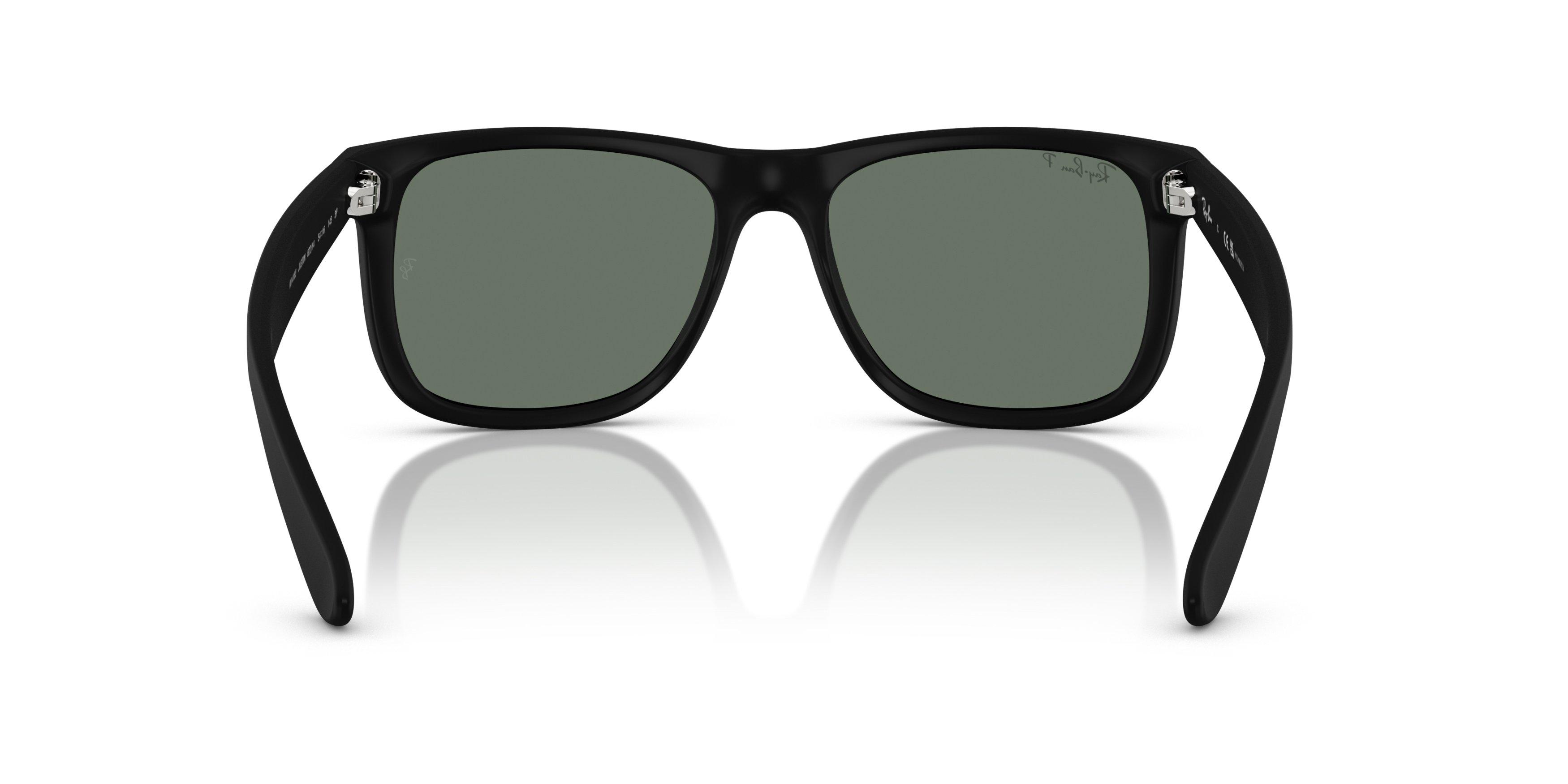 Ray-Ban Justin Green Mirror Silver Sunglasses &ndash; Rubber Black - BLACK/GREEN Thumbnail View 3