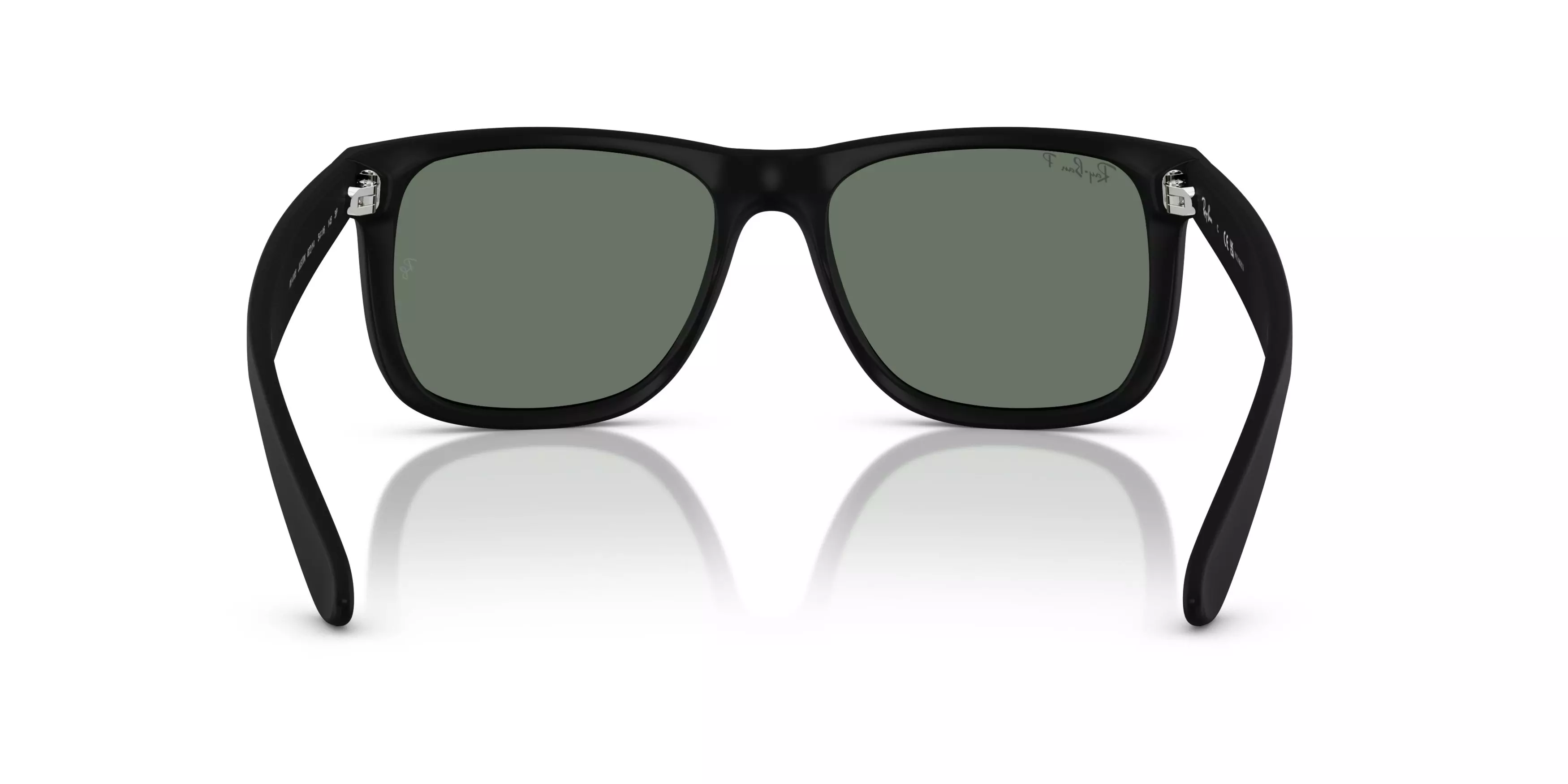 Ray-Ban Justin Green Mirror Silver Sunglasses – Rubber Black - BLACK/GREEN