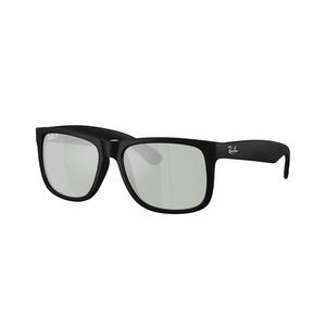 Ray-Ban Justin Green Mirror Silver Sunglasses &ndash; Rubber Black