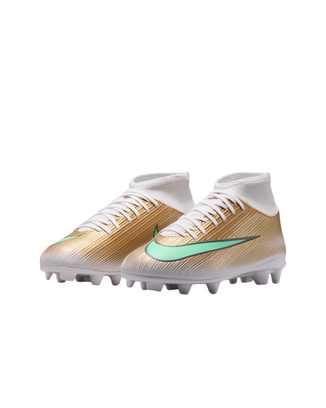 Nike Mercurial Superfly 11 Club MG "Metallic Gold/Green Glow" Grade School Kids' Soccer Cleat - GOLD/GREEN