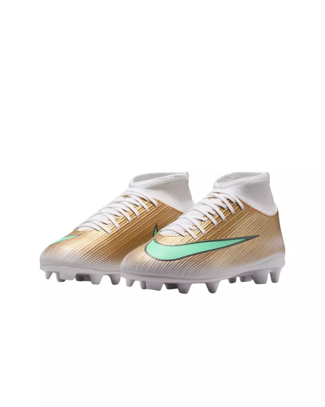 Nike Mercurial Superfly 11 Club MG "Metallic Gold/Green Glow" Grade School Kids' Soccer Cleat - GOLD/GREEN