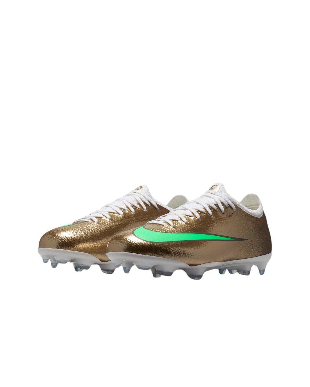 Nike Mercurial Vapor 17 Pro FG "Metallic Gold/Green Glow" Grade School Kids' Soccer Cleat - GOLD/GREEN