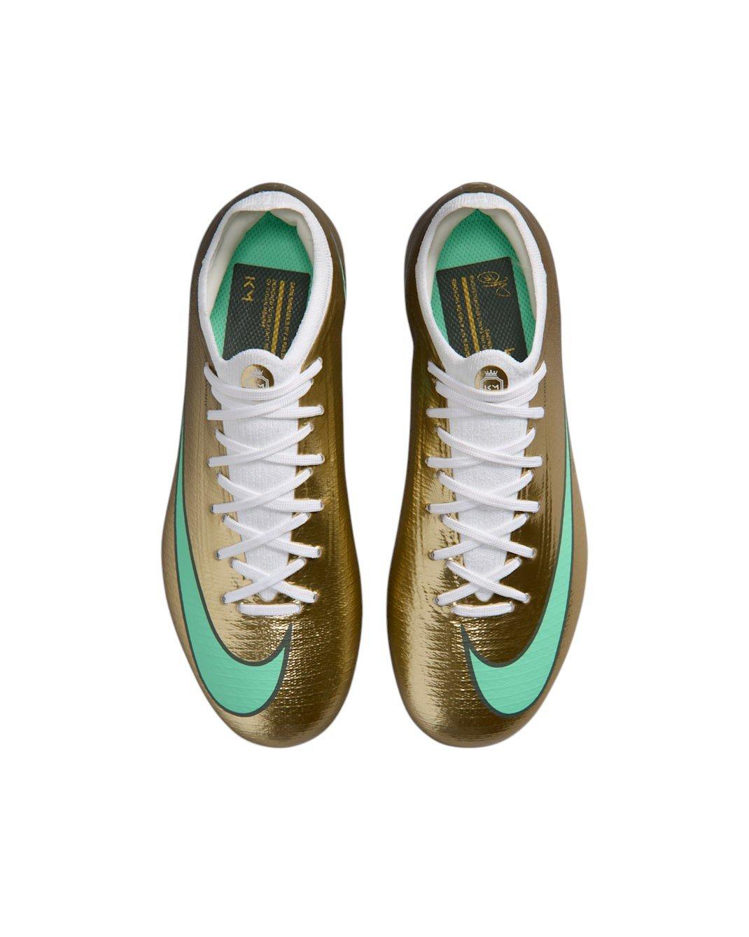 Nike Mercurial Vapor 17 Pro FG "Metallic Gold/Green Glow" Grade School Kids' Soccer Cleat - GOLD/GREEN