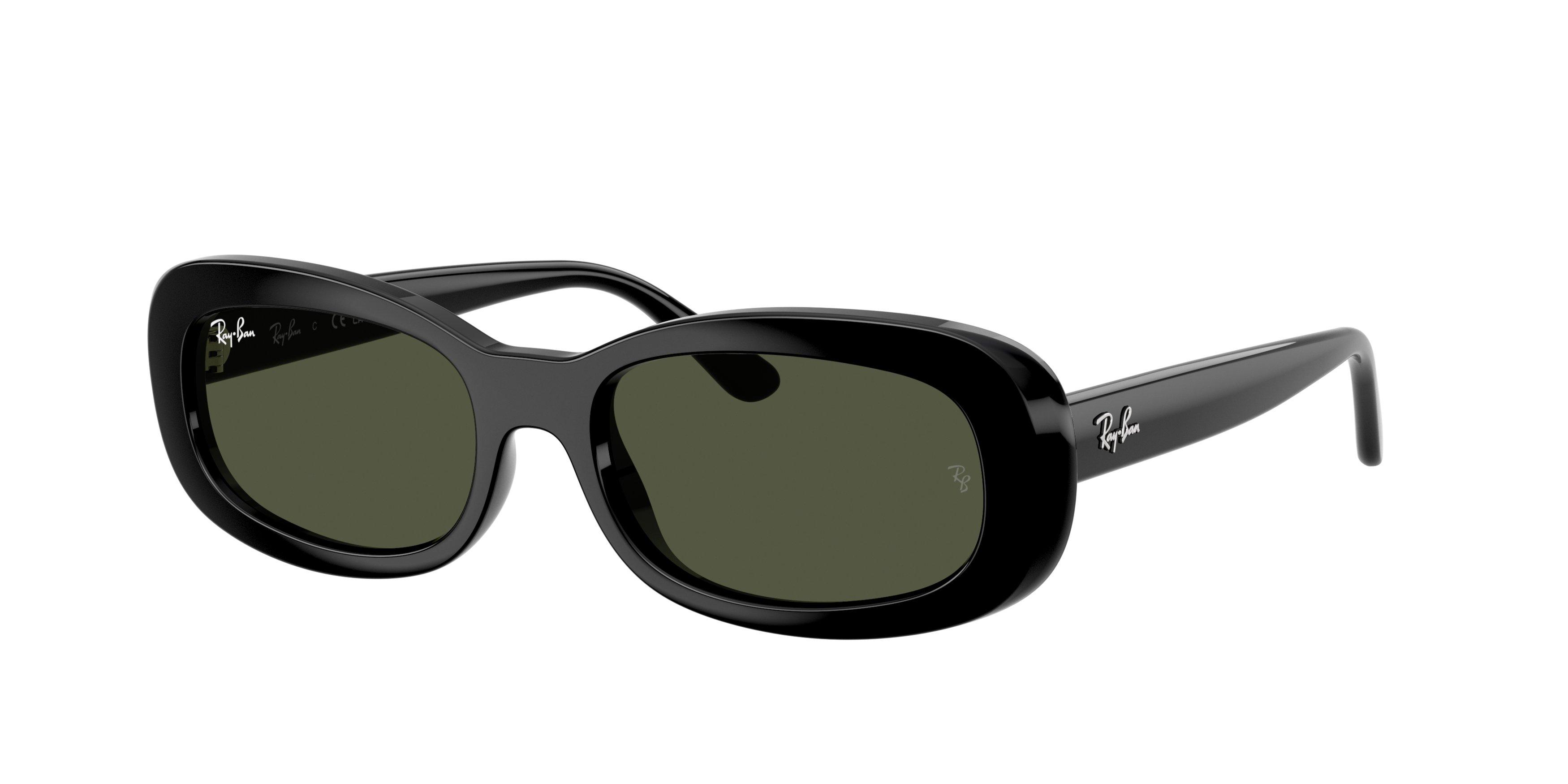 Ray-Ban Women's RB2221 Green Sunglasses &ndash; Black - BLACK/GREEN Thumbnail View 1